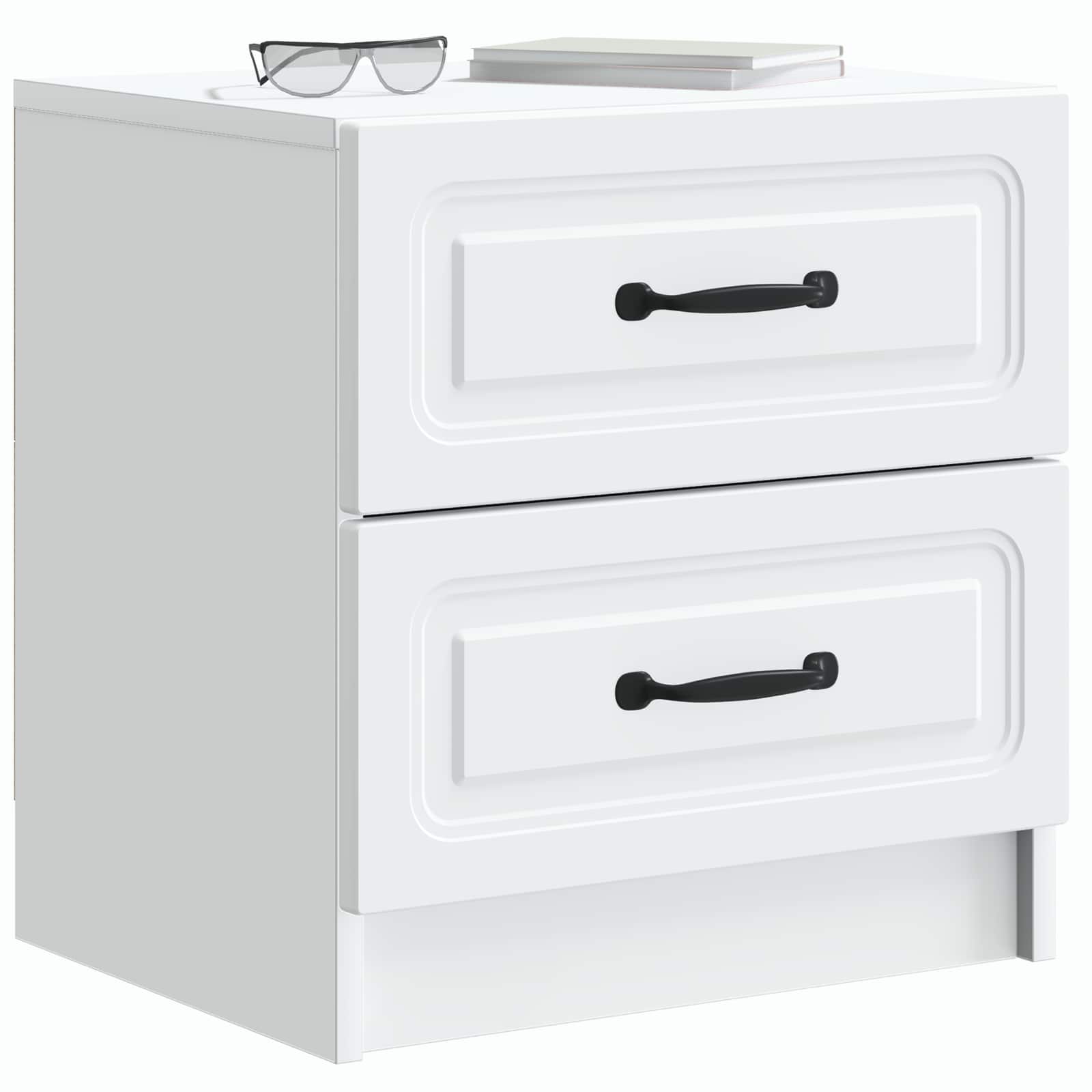 vidaXL Nachtkastje met lade 2 pcs Wit 43 x 34,5 x 44,5 cm Bewerkt hout