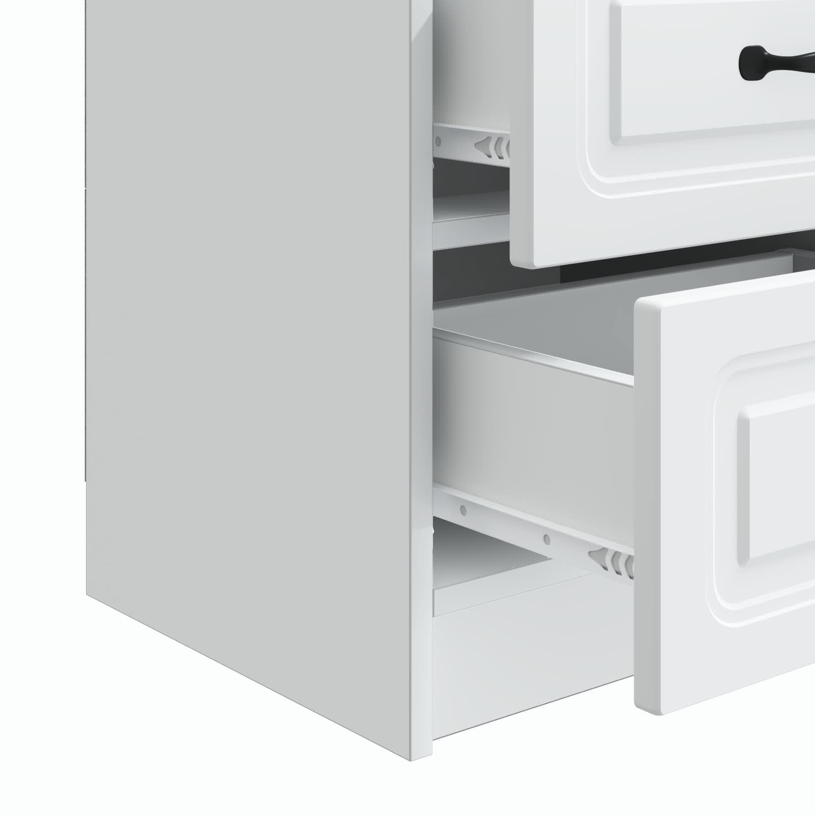 vidaXL Nachtkastje met lade 2 pcs Wit 43 x 34,5 x 44,5 cm Bewerkt hout