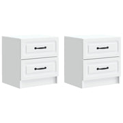 vidaXL Nachtkastje met lade 2 pcs Wit 43 x 34,5 x 44,5 cm Bewerkt hout
