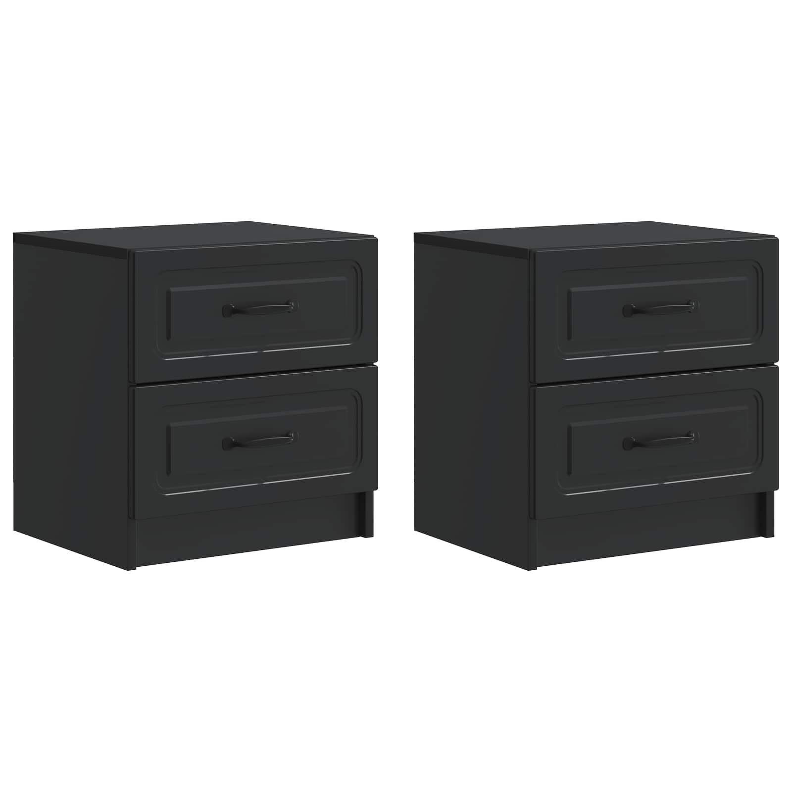 vidaXL Nachtkastje met lade 2 pcs Wit 43 x 34,5 x 44,5 cm Bewerkt hout