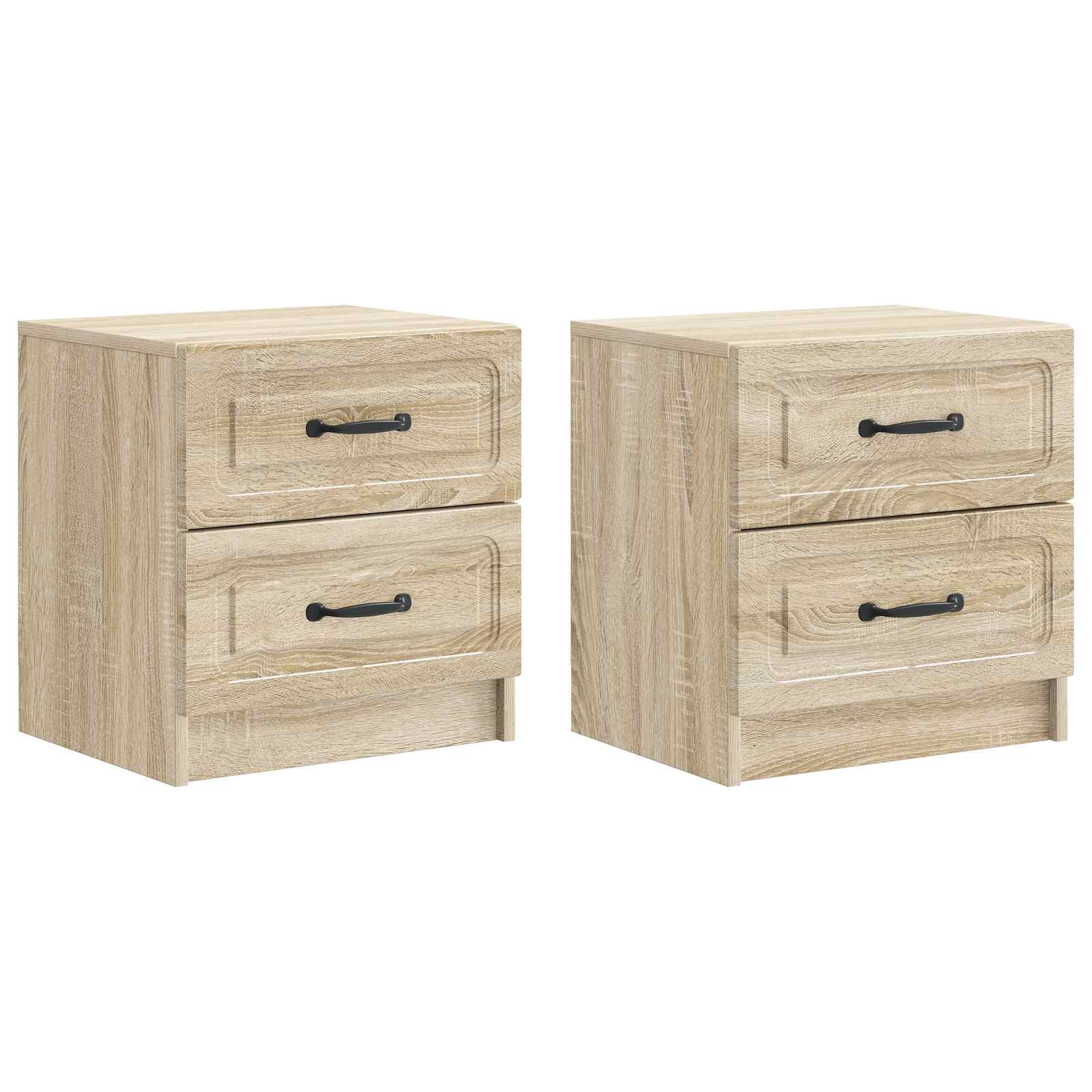 vidaXL Nachtkastje met lade 2 pcs Wit 43 x 34,5 x 44,5 cm Bewerkt hout
