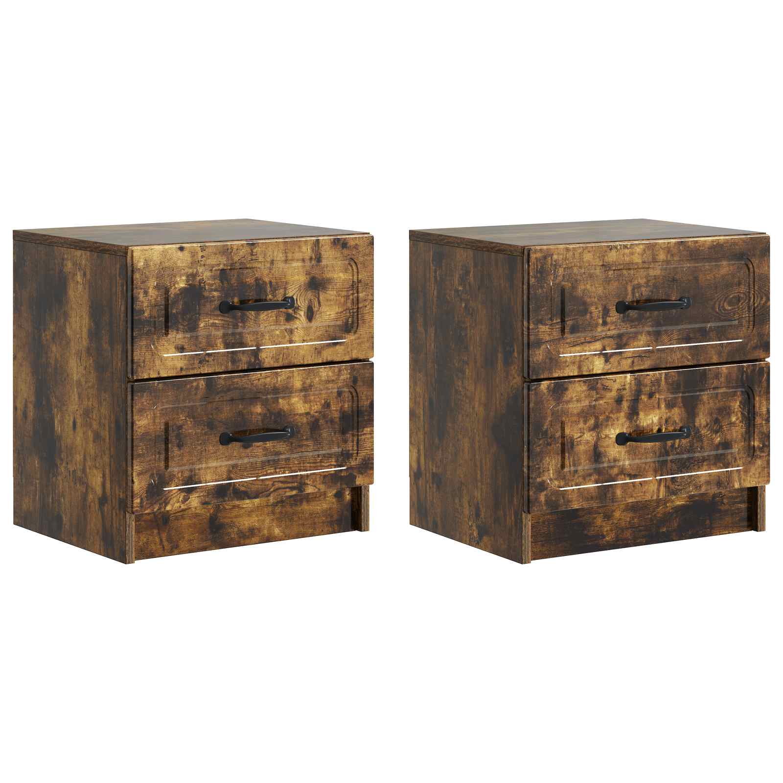 vidaXL Nachtkastje met lade 2 pcs Wit 43 x 34,5 x 44,5 cm Bewerkt hout