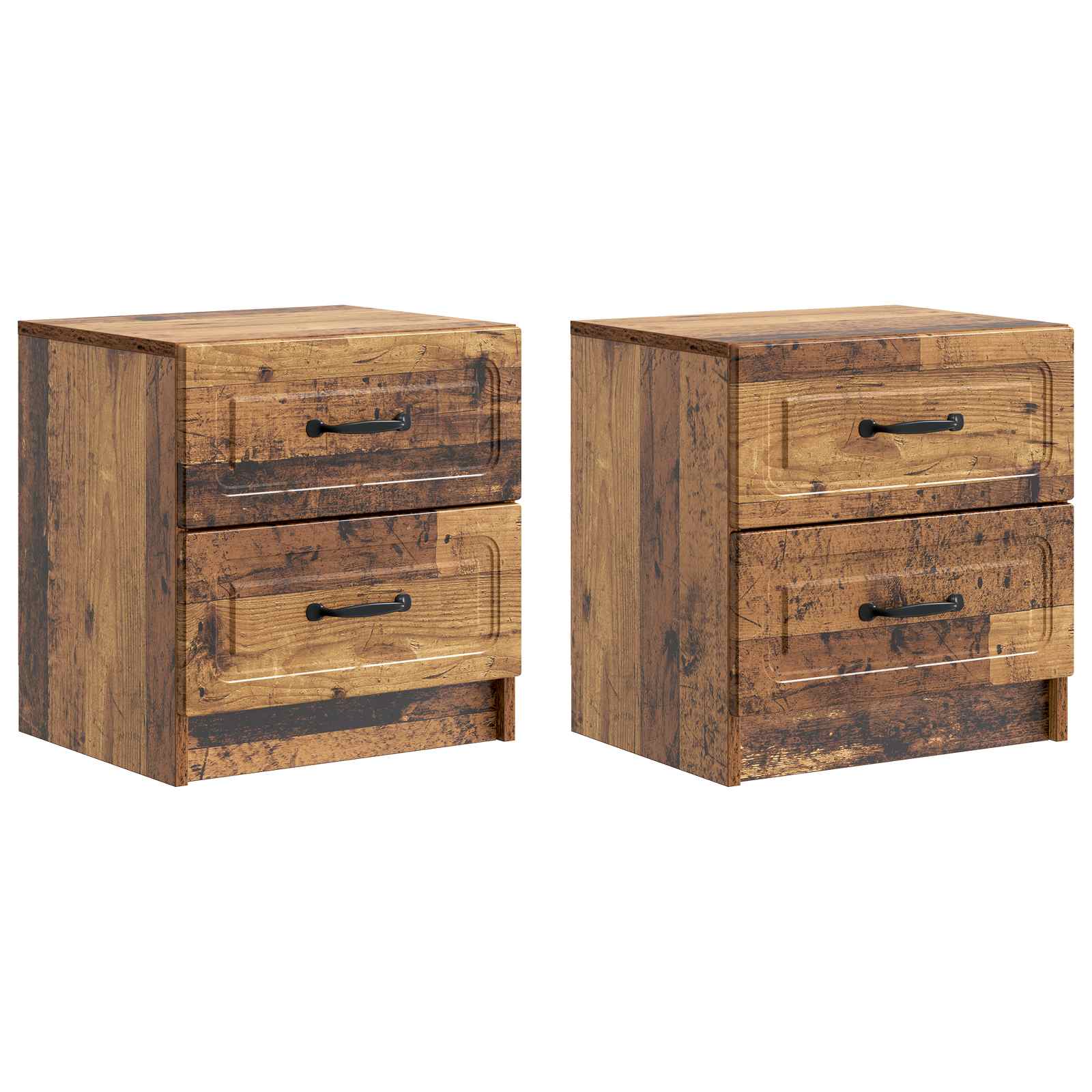 vidaXL Nachtkastje met lade 2 pcs Wit 43 x 34,5 x 44,5 cm Bewerkt hout
