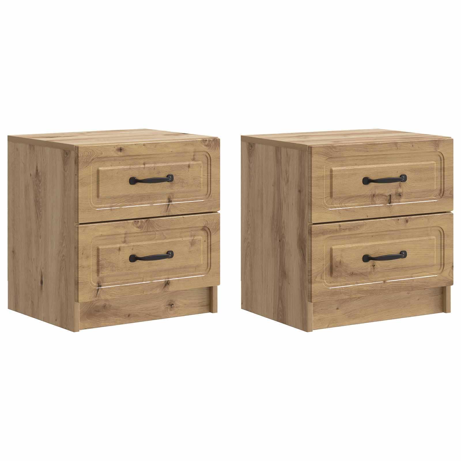 vidaXL Nachtkastje met lade 2 pcs Wit 43 x 34,5 x 44,5 cm Bewerkt hout