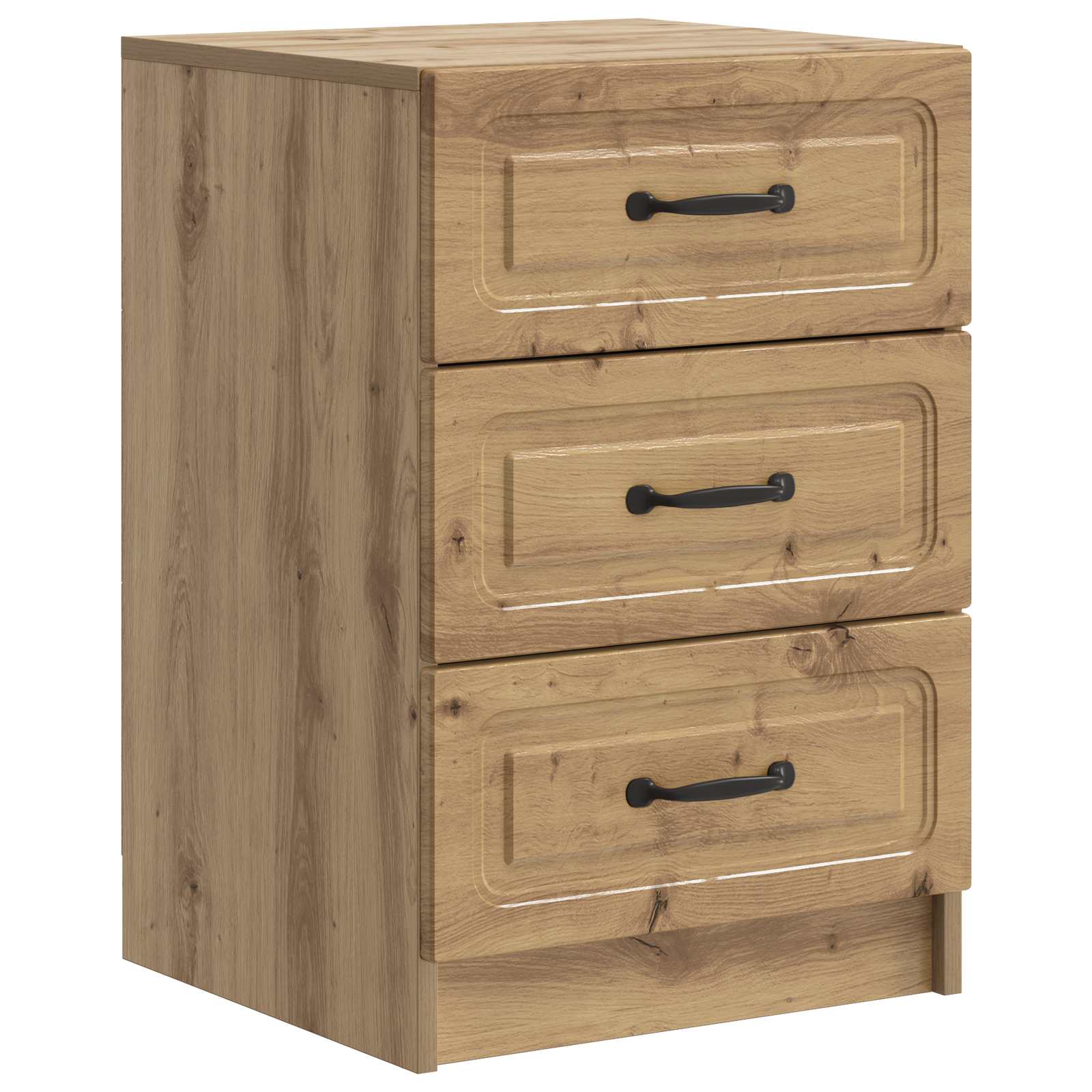 vidaXL Nachtkastje met lade Zwart 43 x 41 x 63,5 cm Bewerkt hout