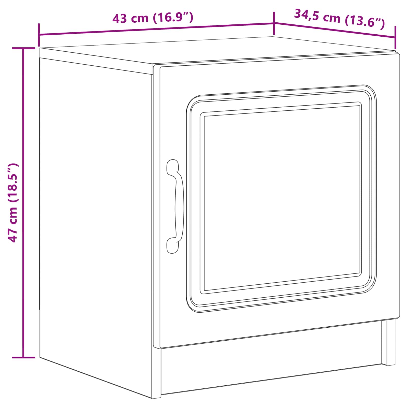 vidaXL Nachtkastje 2 pcs Wit 43 x 34,5 x 47 cm Bewerkt hout
