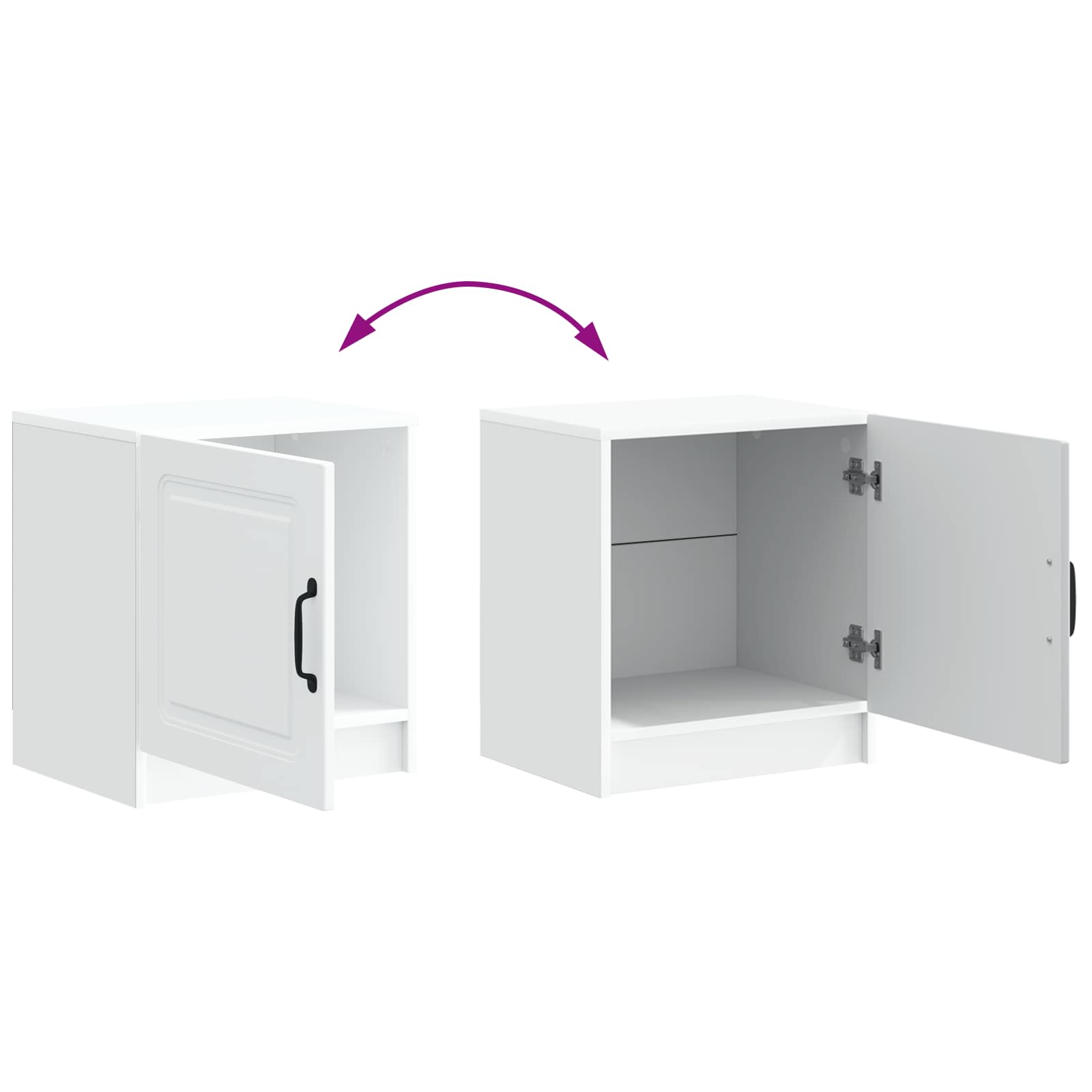 vidaXL Nachtkastje 2 pcs Wit 43 x 34,5 x 47 cm Bewerkt hout