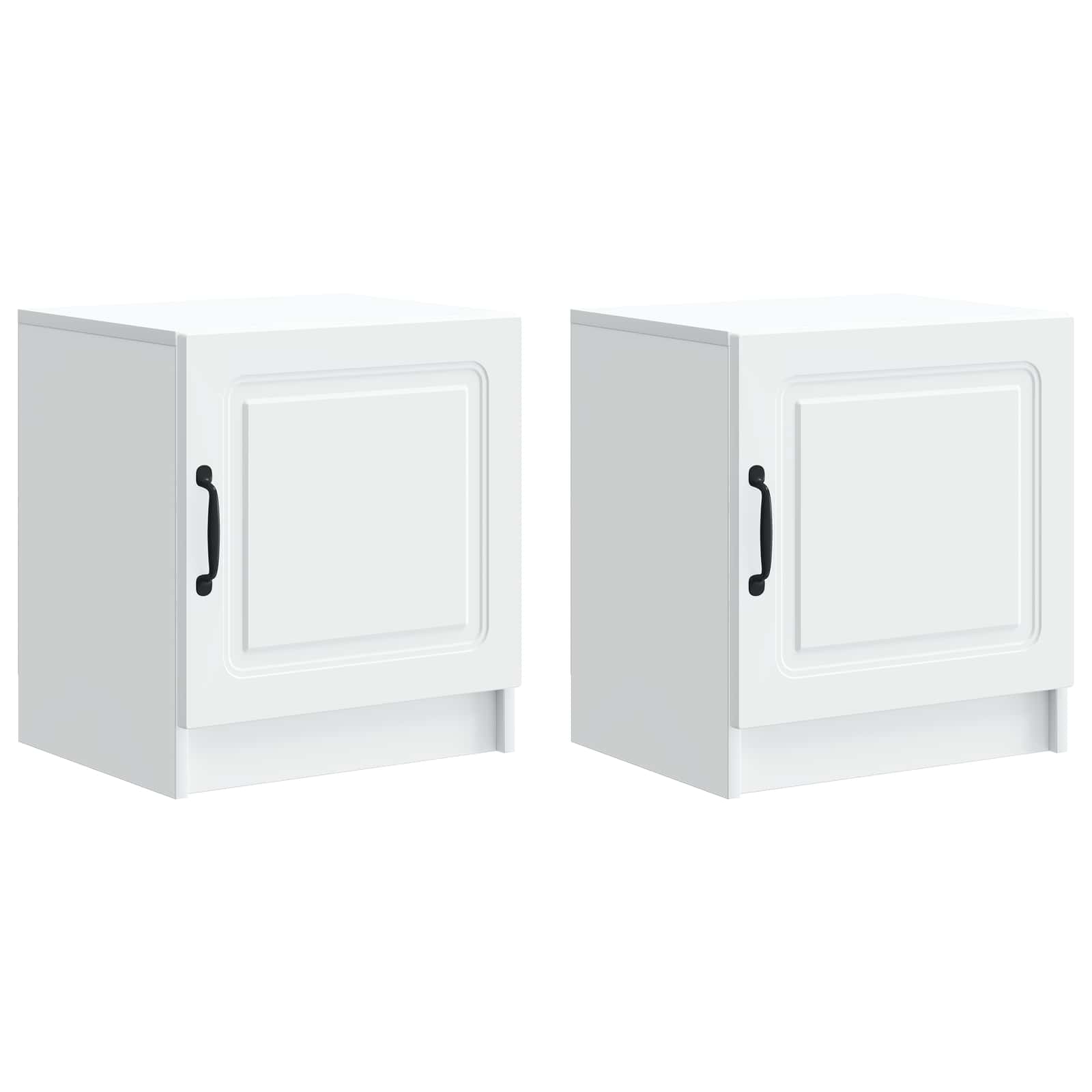 vidaXL Nachtkastje 2 pcs Wit 43 x 34,5 x 47 cm Bewerkt hout