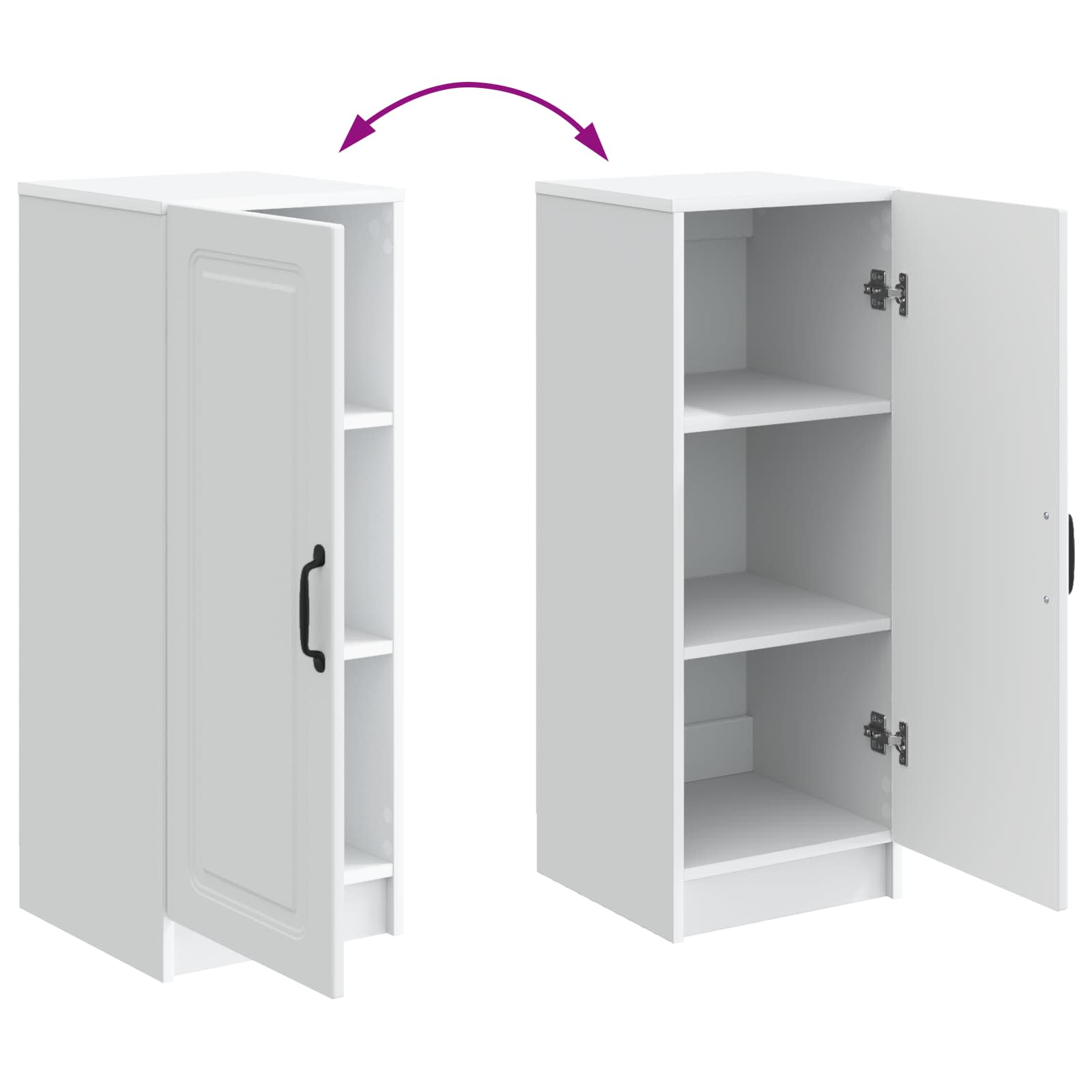 vidaXL Dressoir Zwart 33 x 34,5 x 87 cm Bewerkt hout