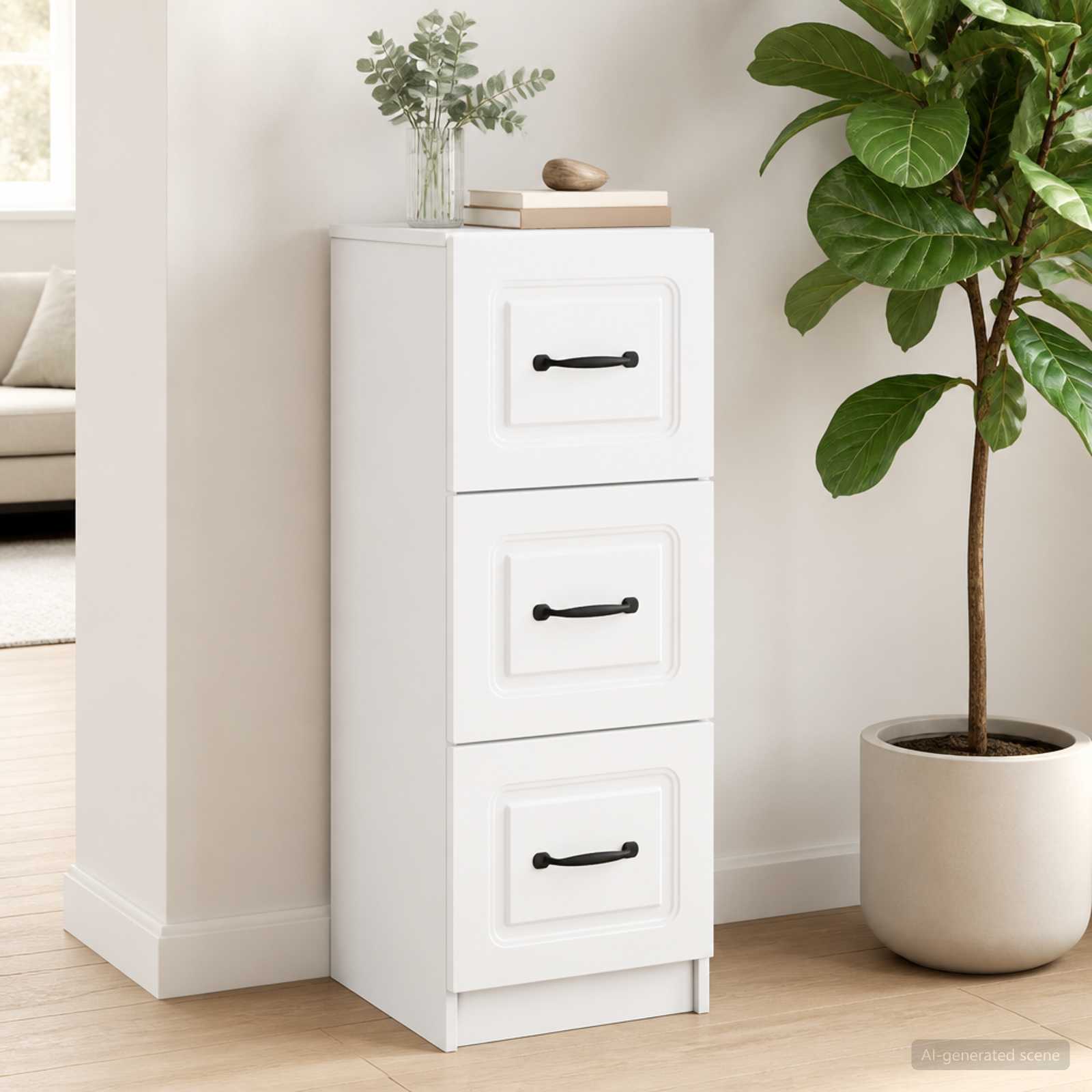 vidaXL Ladenkast Zwart 33 x 34,5 x 87 cm Bewerkt hout