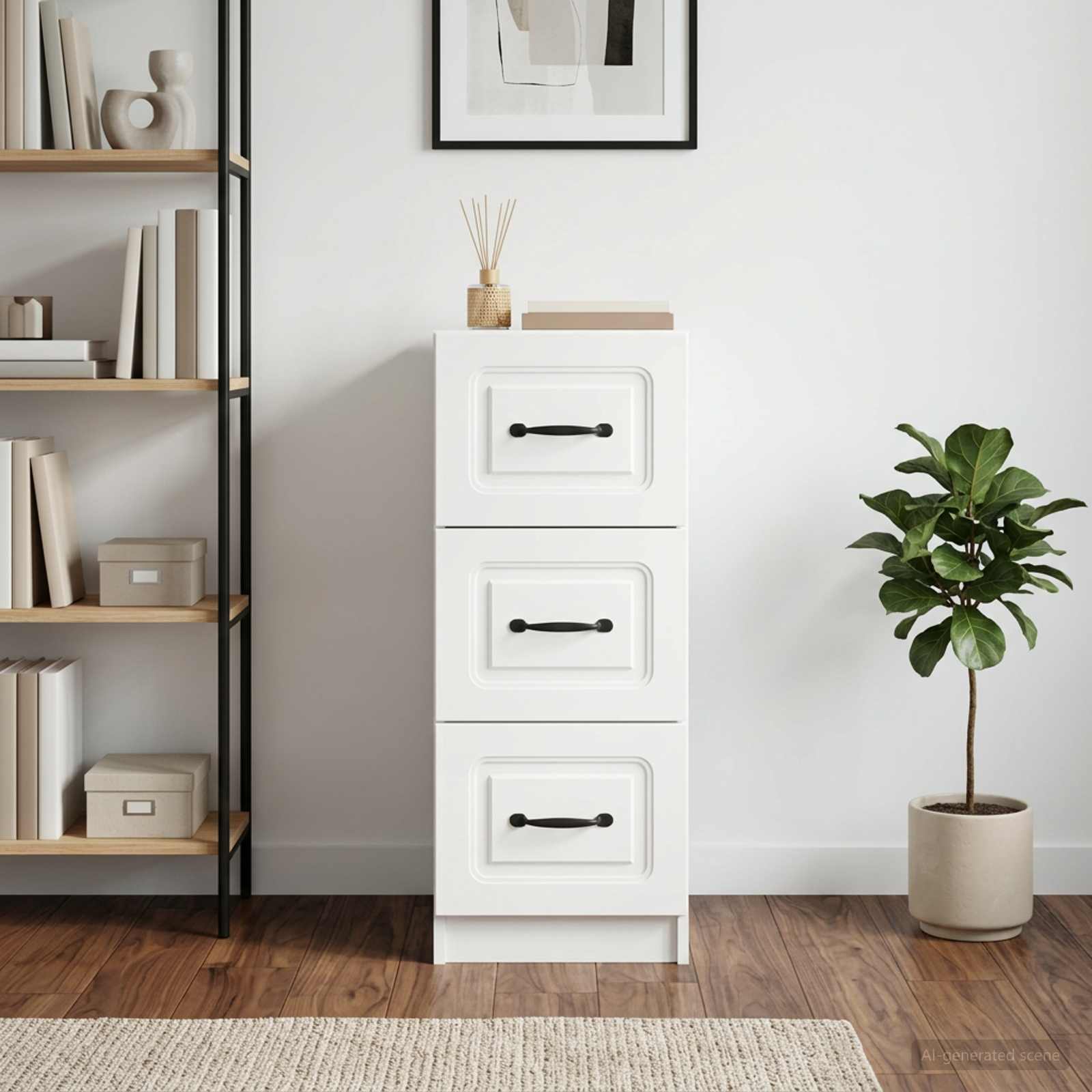 vidaXL Ladenkast Zwart 33 x 34,5 x 87 cm Bewerkt hout