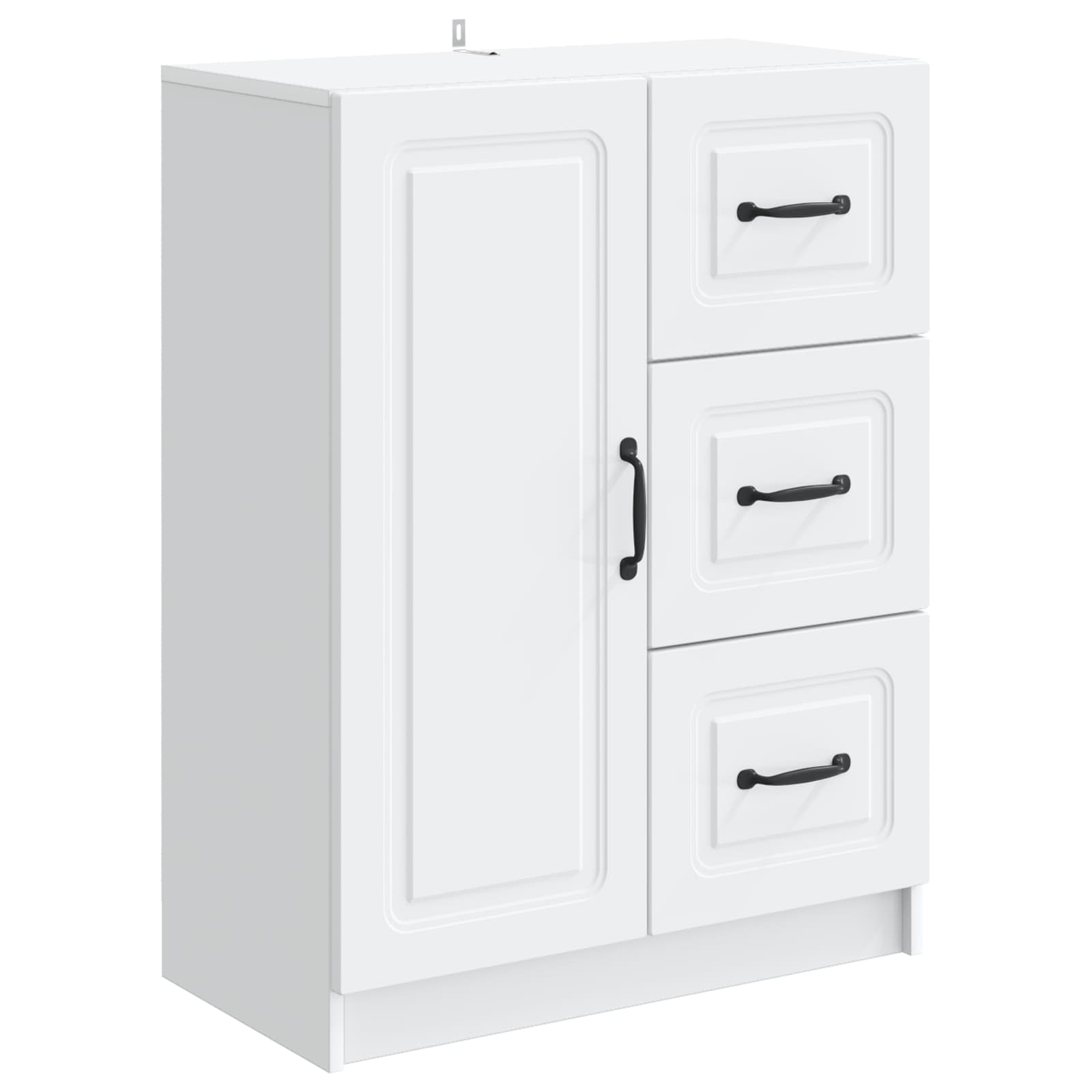 vidaXL Dressoir met lade Zwart 66 x 34,5 x 87 cm Bewerkt hout