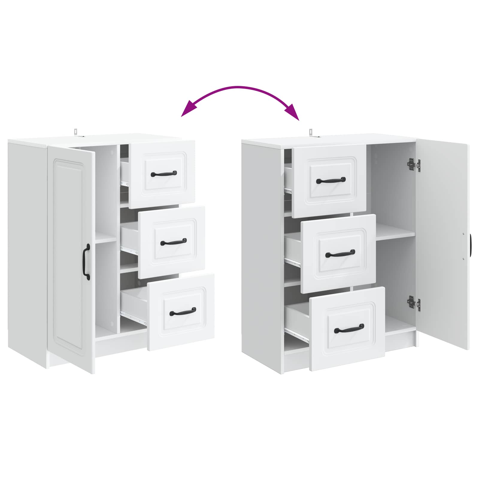 vidaXL Dressoir met lade Zwart 66 x 34,5 x 87 cm Bewerkt hout