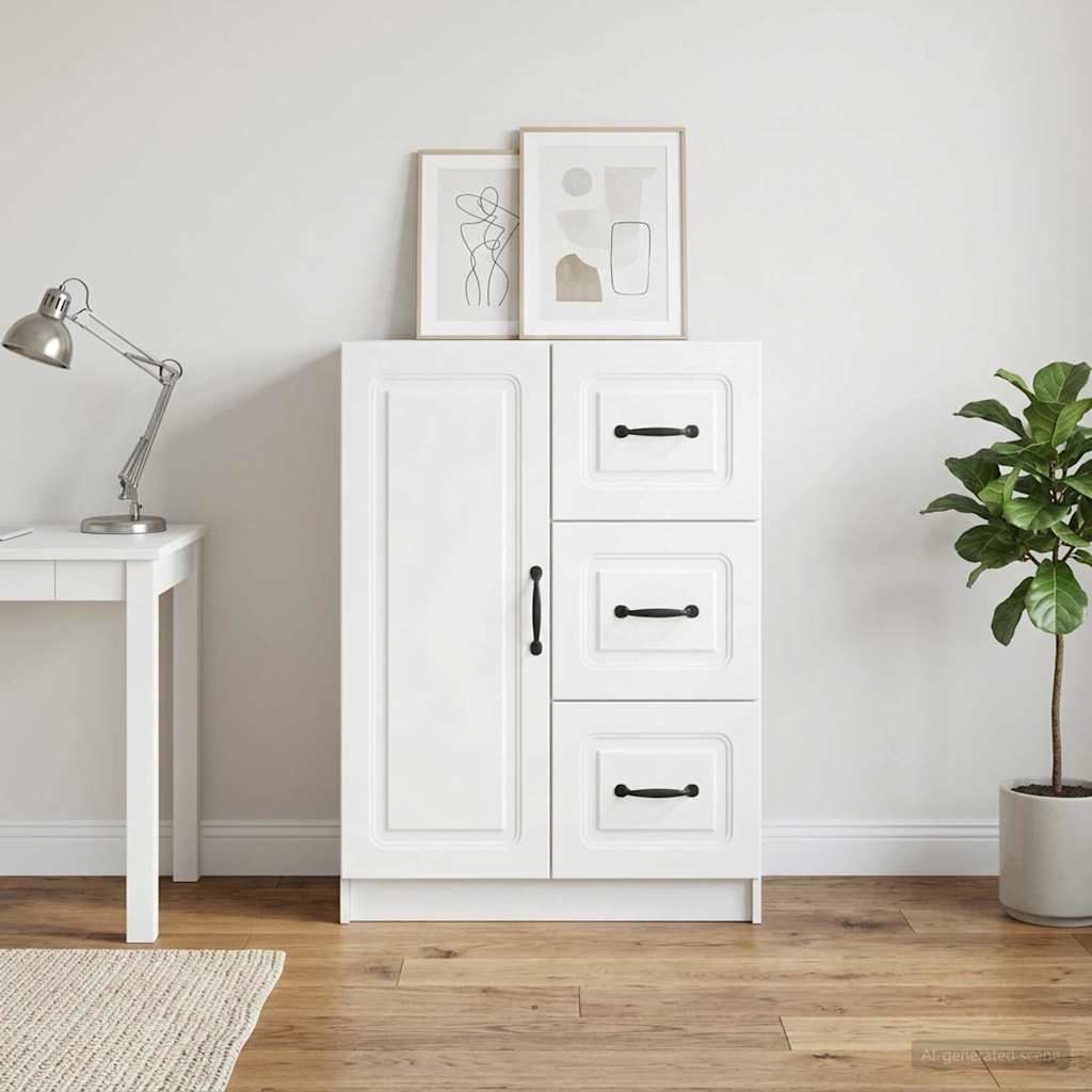 vidaXL Dressoir met lade Zwart 66 x 34,5 x 87 cm Bewerkt hout