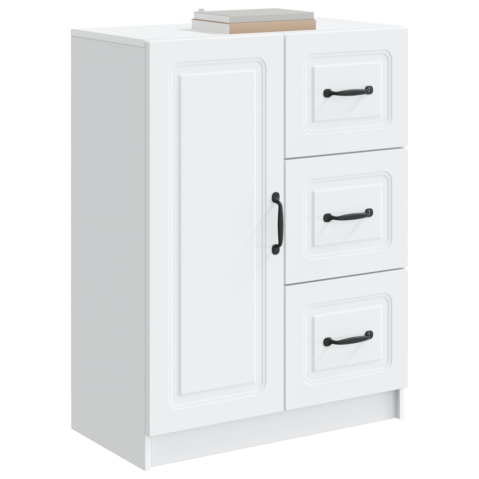 vidaXL Dressoir met lade Zwart 66 x 34,5 x 87 cm Bewerkt hout