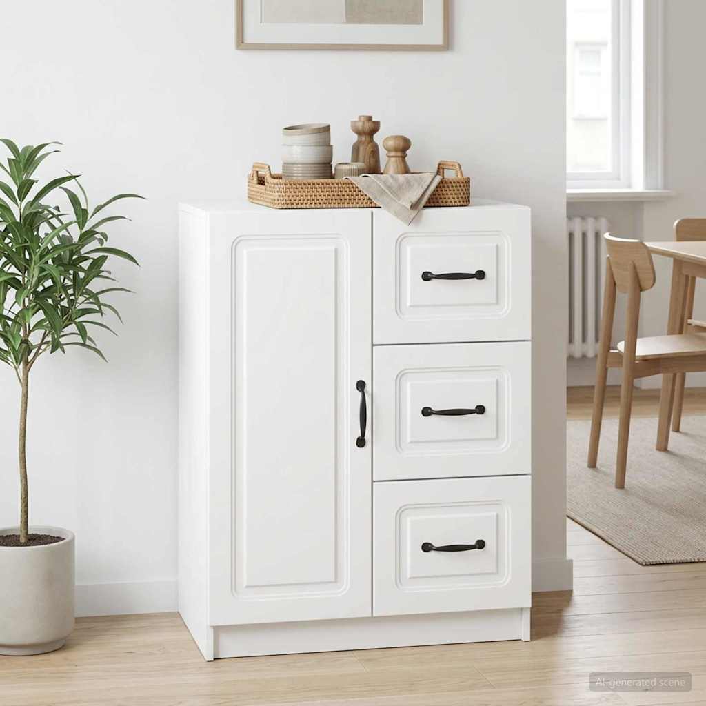 vidaXL Dressoir met lade Zwart 66 x 34,5 x 87 cm Bewerkt hout