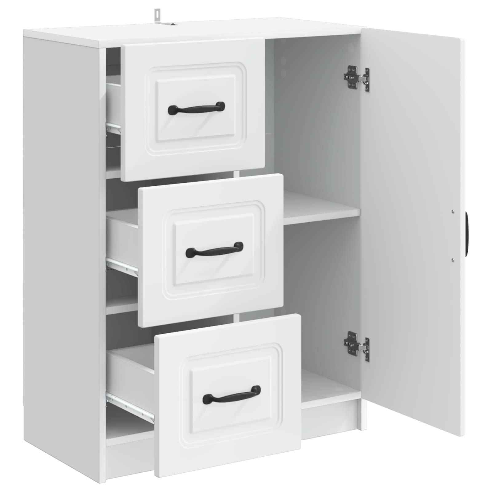 vidaXL Dressoir met lade Zwart 66 x 34,5 x 87 cm Bewerkt hout