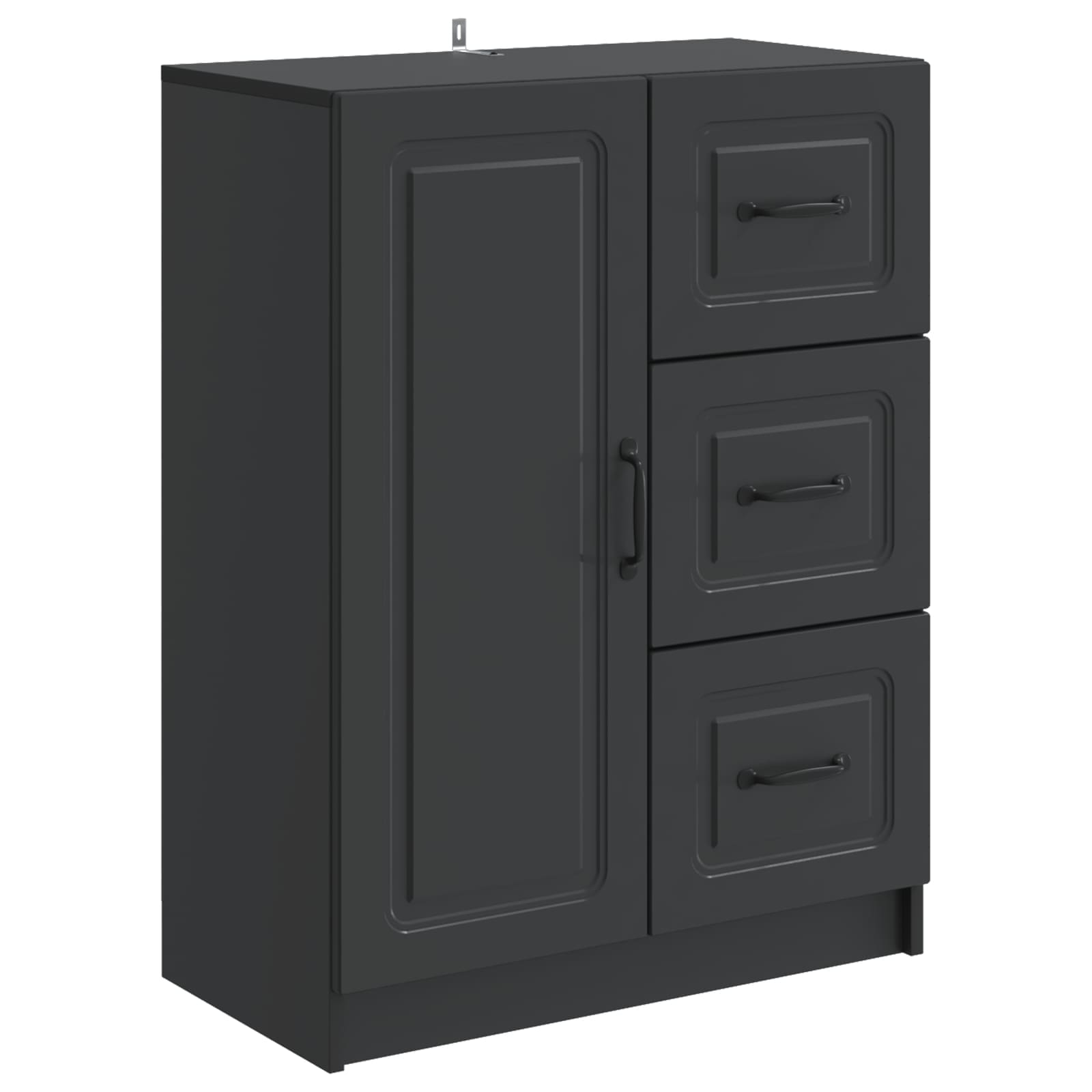 vidaXL Dressoir met lade Zwart 66 x 34,5 x 87 cm Bewerkt hout