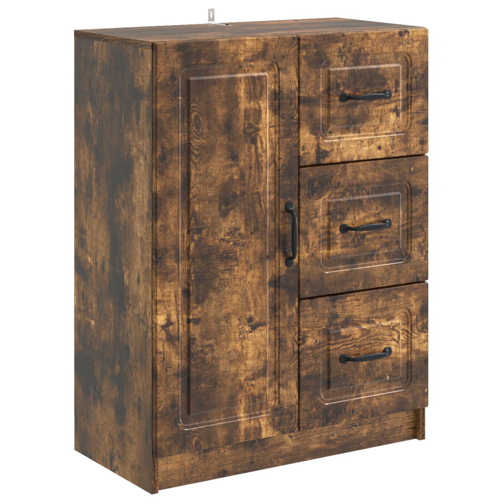 vidaXL Dressoir met lade Zwart 66 x 34,5 x 87 cm Bewerkt hout