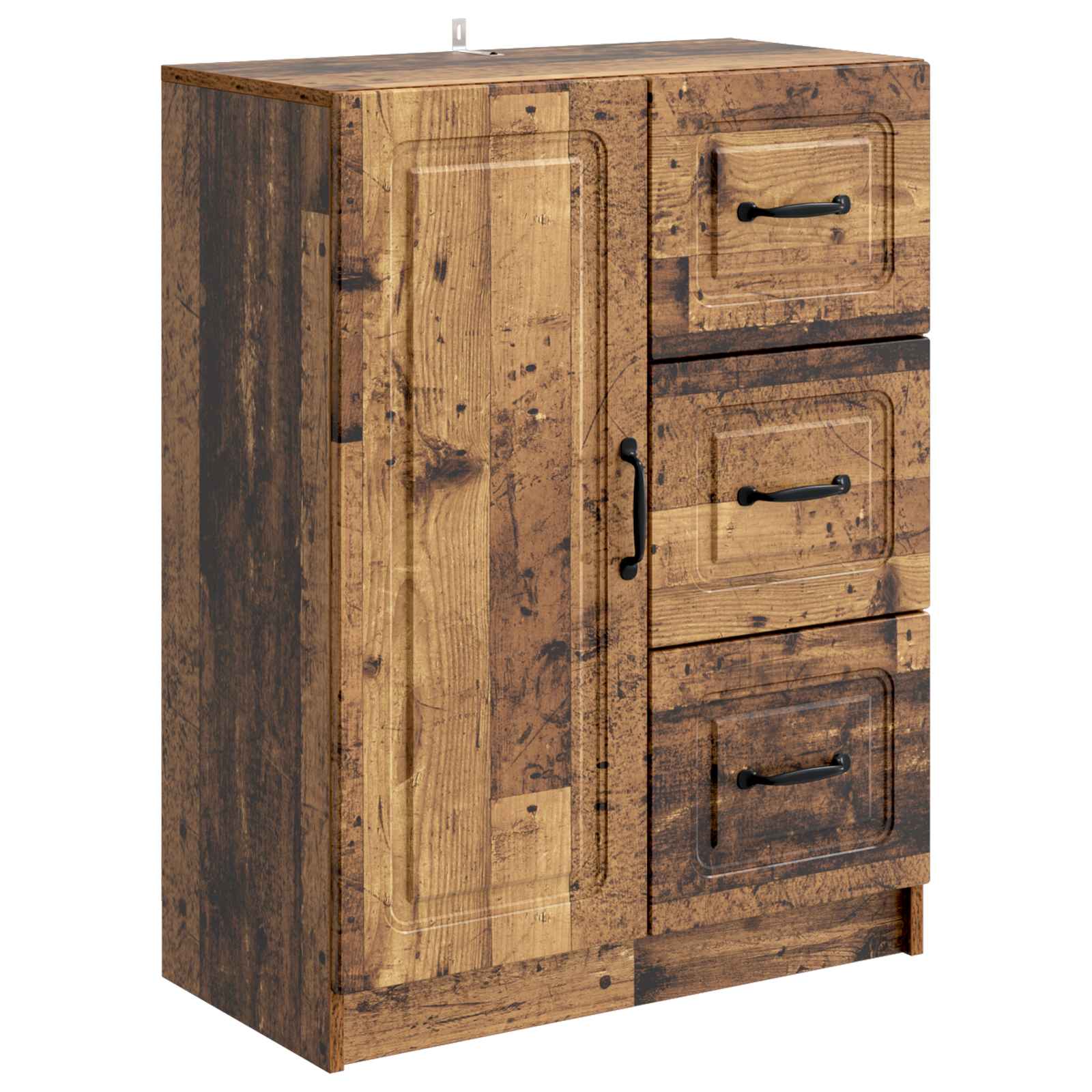 vidaXL Dressoir met lade Zwart 66 x 34,5 x 87 cm Bewerkt hout
