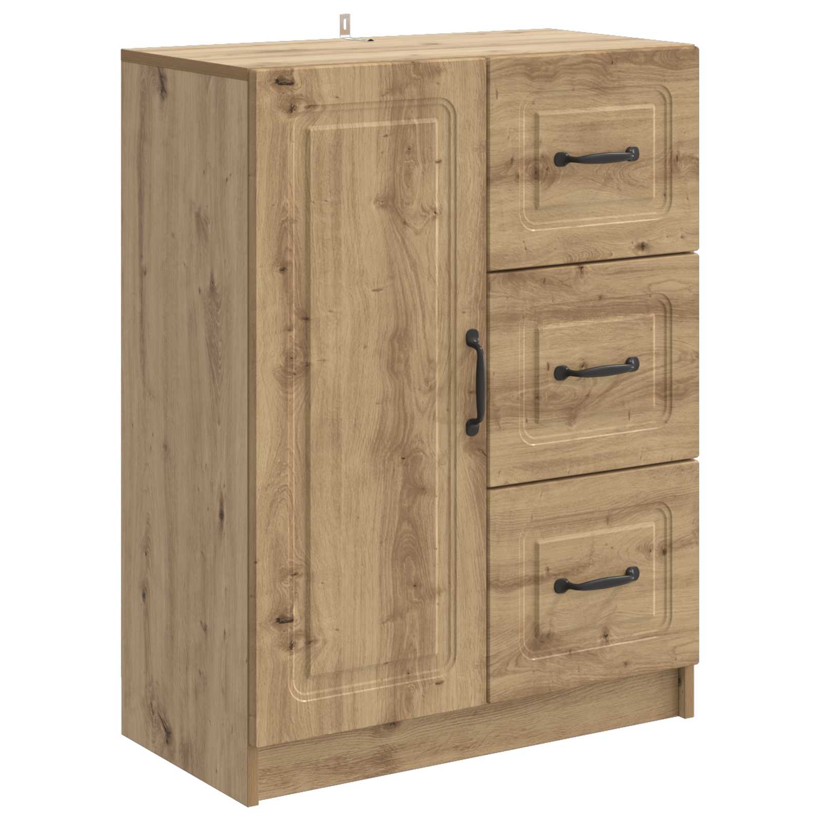 vidaXL Dressoir met lade Zwart 66 x 34,5 x 87 cm Bewerkt hout