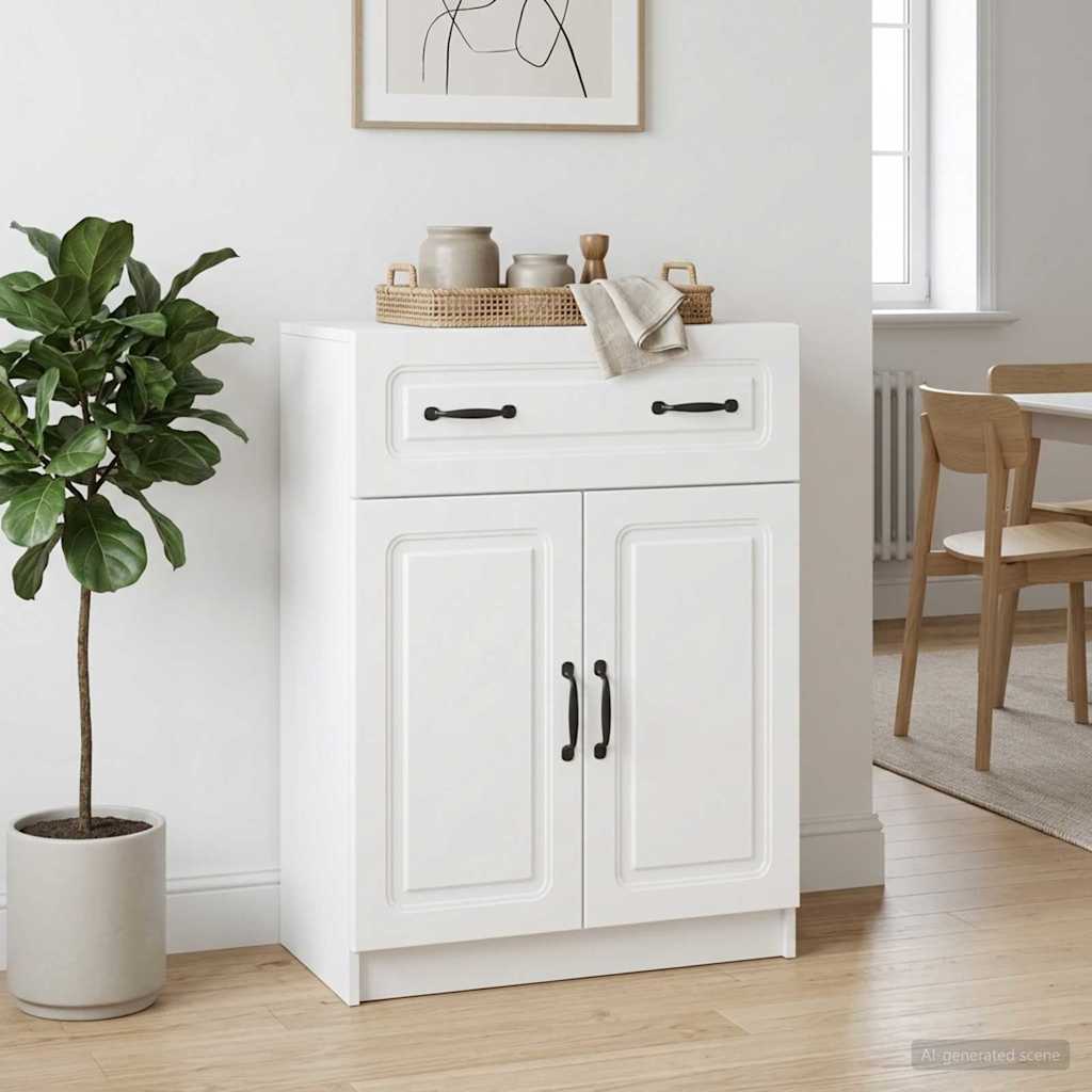 vidaXL Dressoir met lade Zwart 66 x 34,5 x 87 cm Bewerkt hout