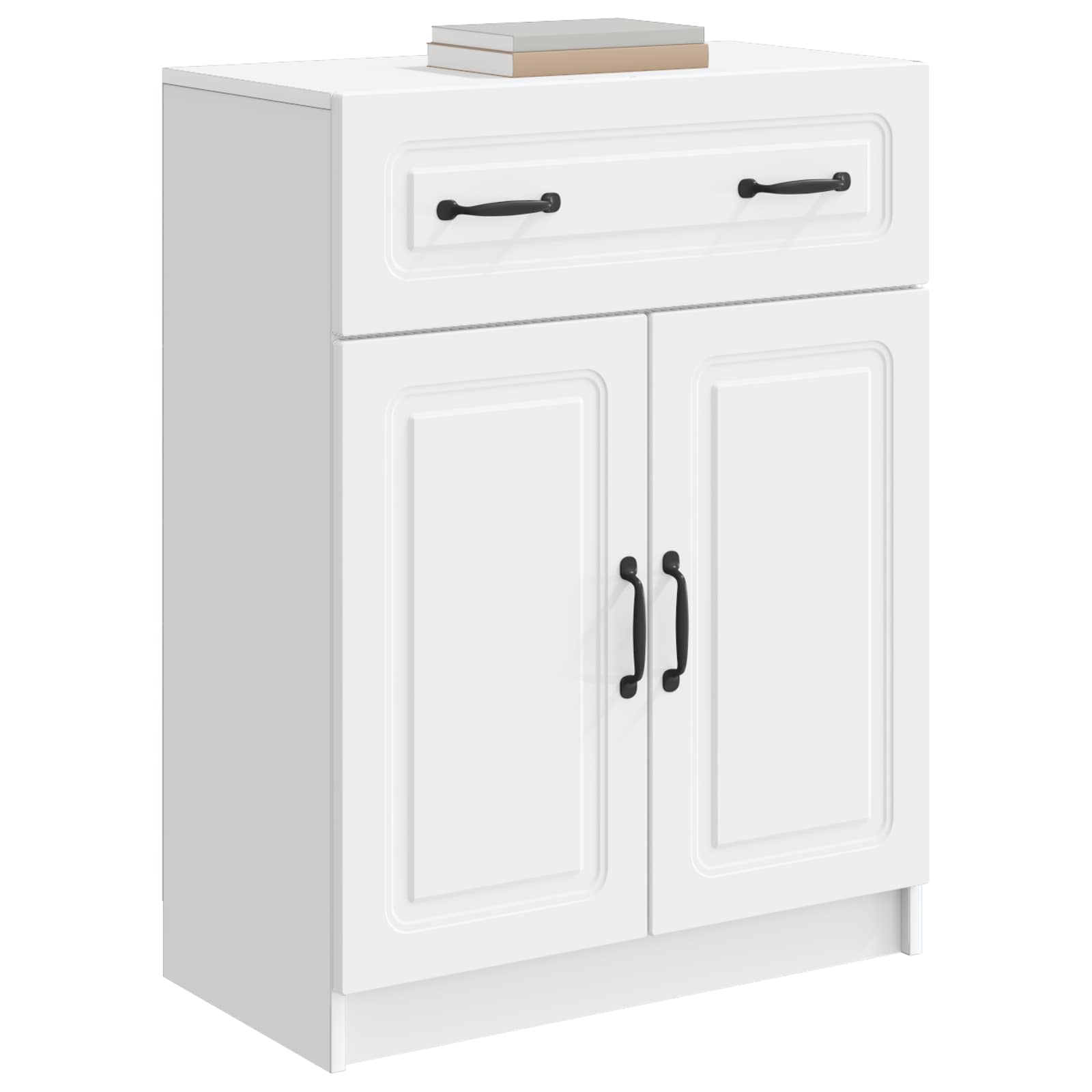 vidaXL Dressoir met lade Zwart 66 x 34,5 x 87 cm Bewerkt hout