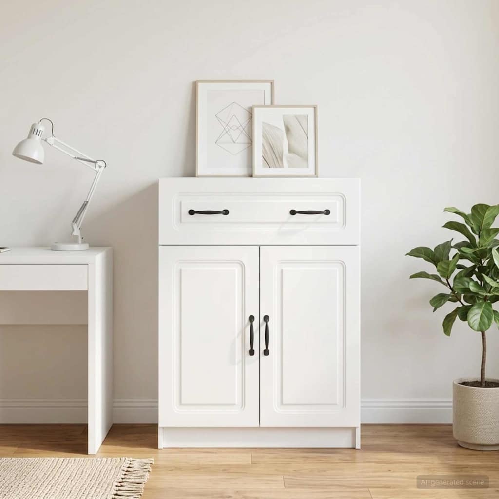 vidaXL Dressoir met lade Zwart 66 x 34,5 x 87 cm Bewerkt hout