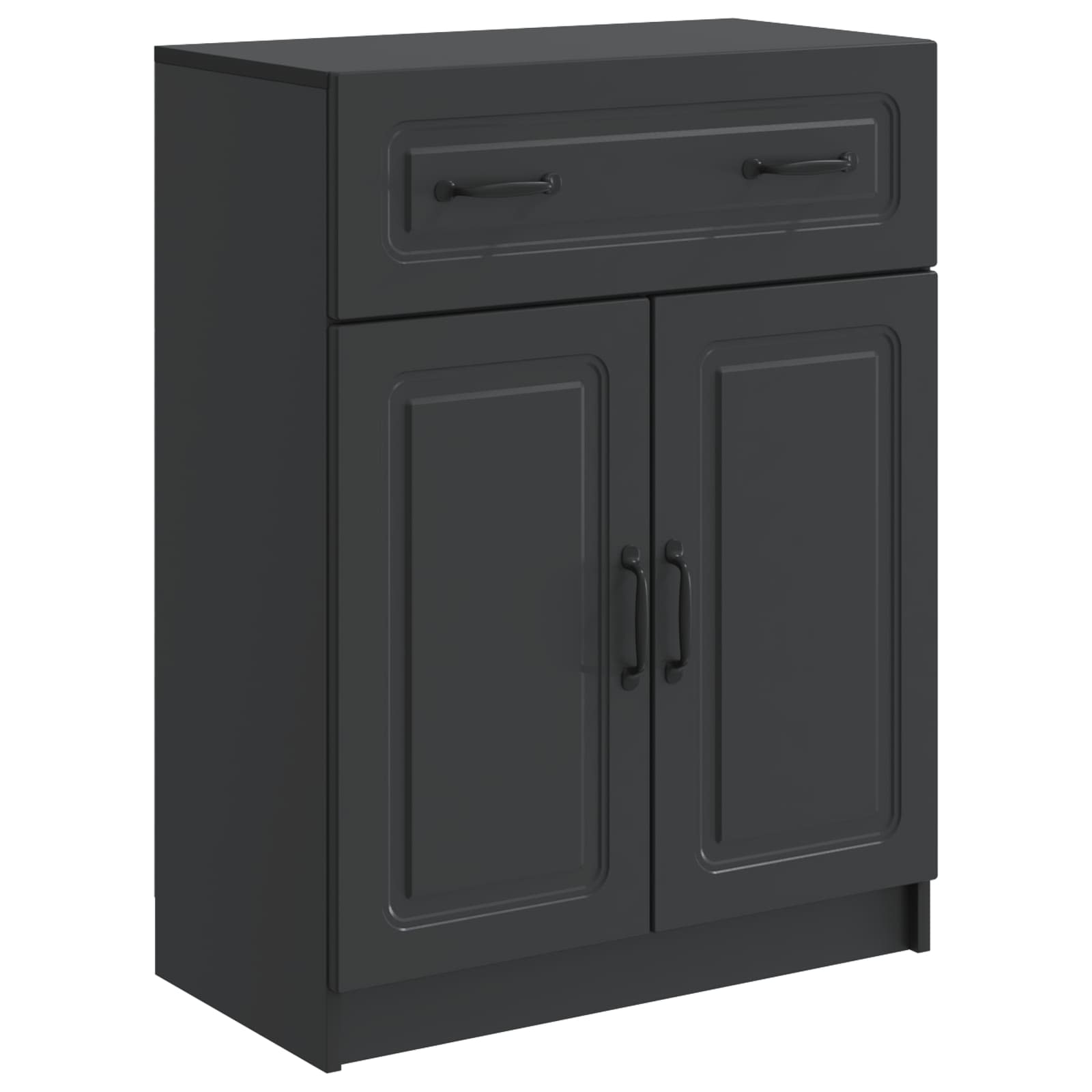 vidaXL Dressoir met lade Zwart 66 x 34,5 x 87 cm Bewerkt hout