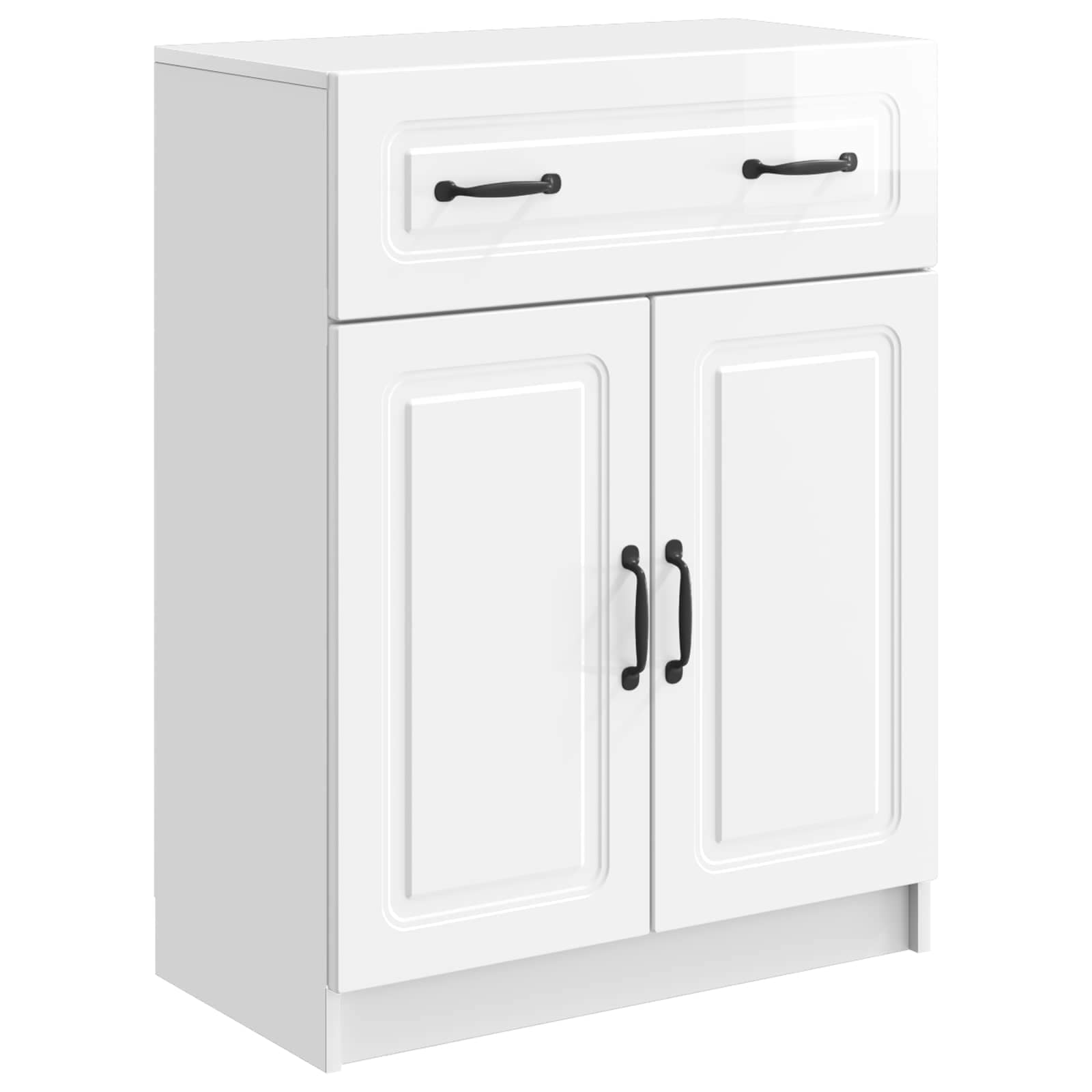 vidaXL Dressoir met lade Zwart 66 x 34,5 x 87 cm Bewerkt hout