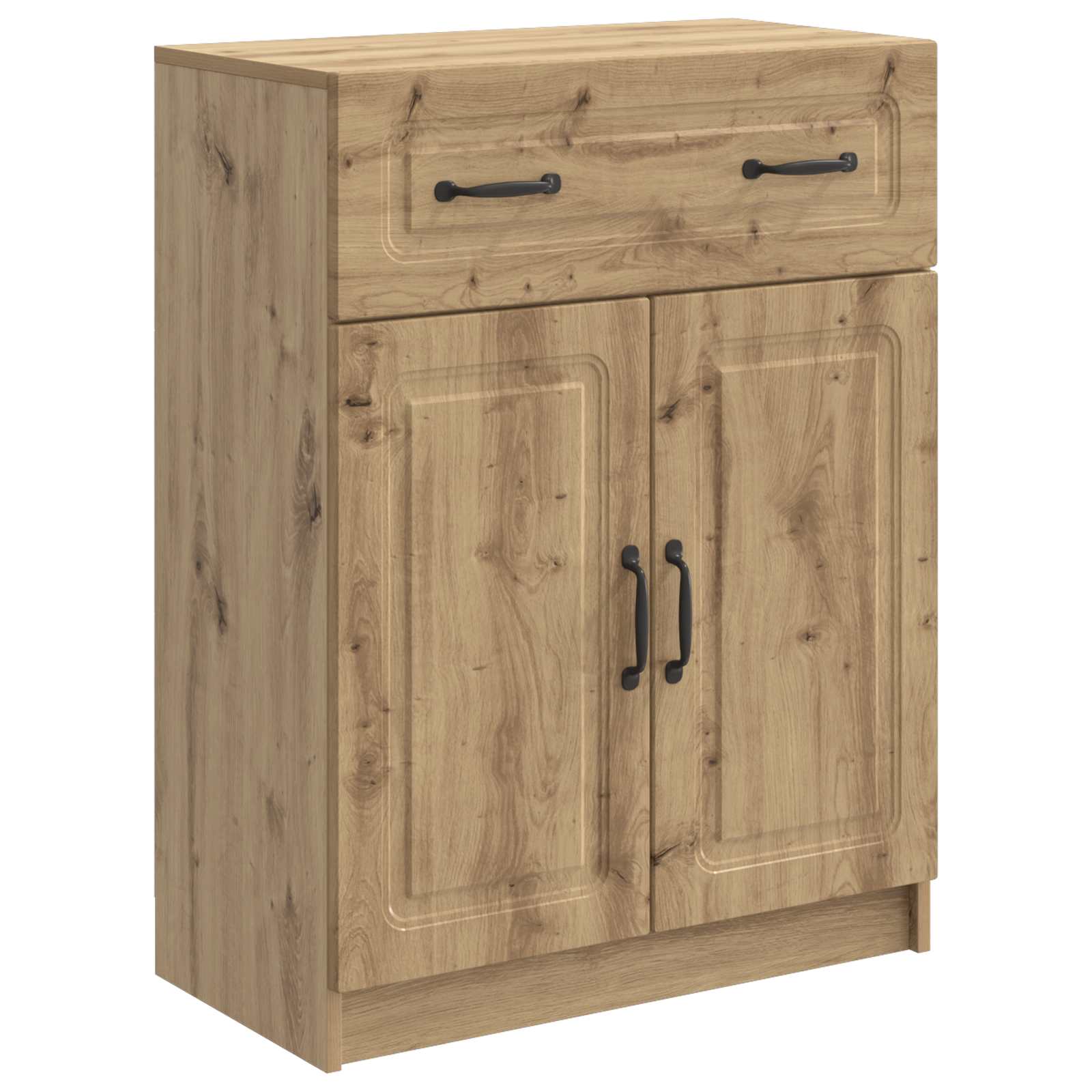 vidaXL Dressoir met lade Zwart 66 x 34,5 x 87 cm Bewerkt hout