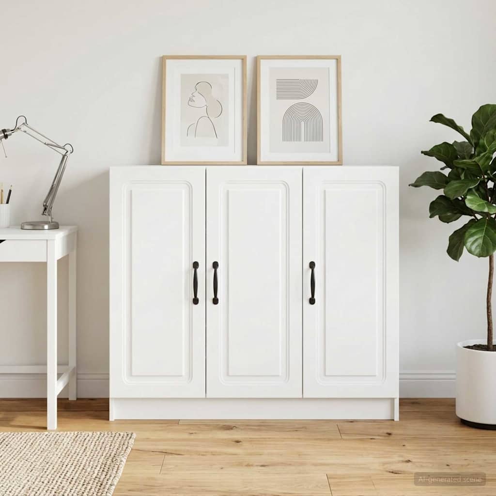 vidaXL Dressoir Zwart 89 x 34,5 x 77 cm Bewerkt hout