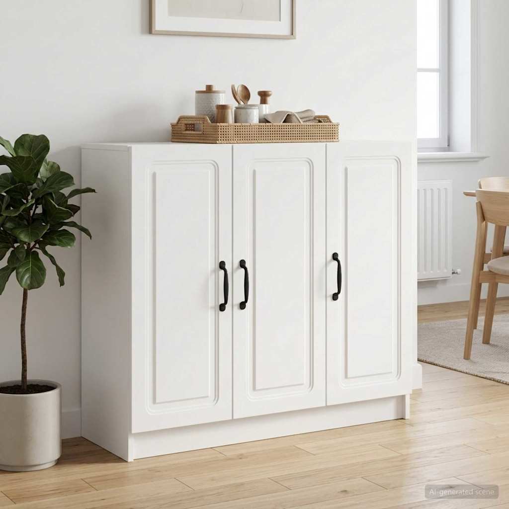 vidaXL Dressoir Zwart 89 x 34,5 x 77 cm Bewerkt hout