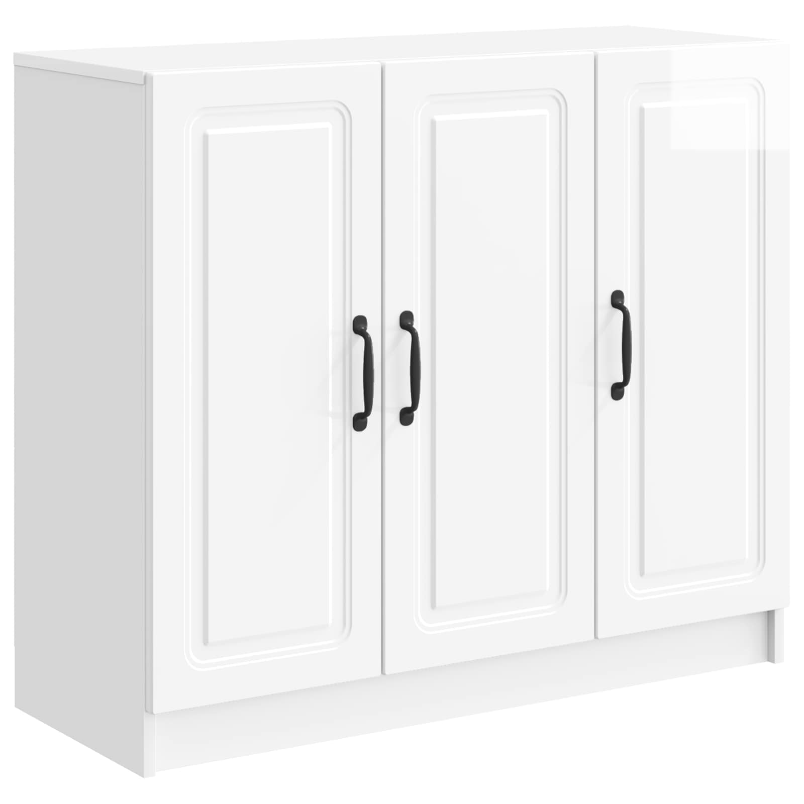 vidaXL Dressoir Zwart 89 x 34,5 x 77 cm Bewerkt hout