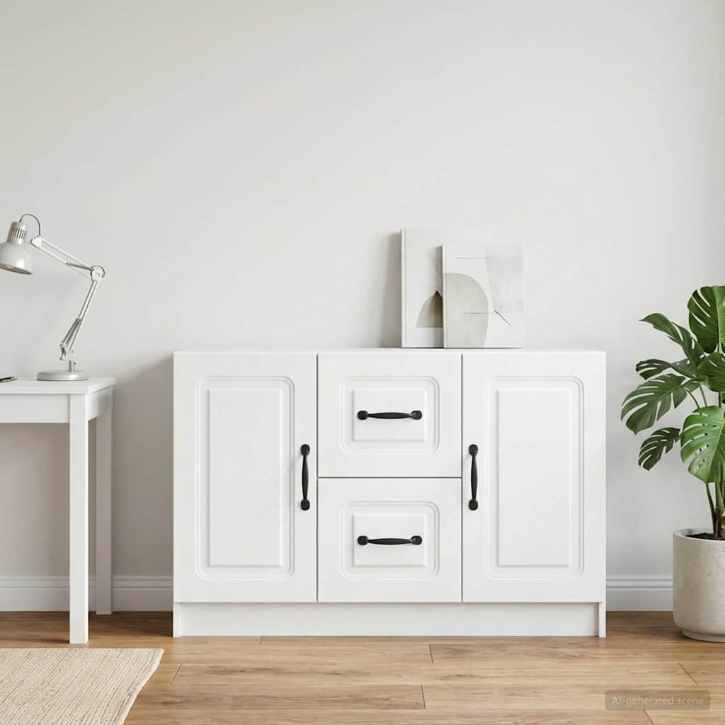 vidaXL Dressoir met lade Zwart 89 x 34,5 x 57 cm Bewerkt hout