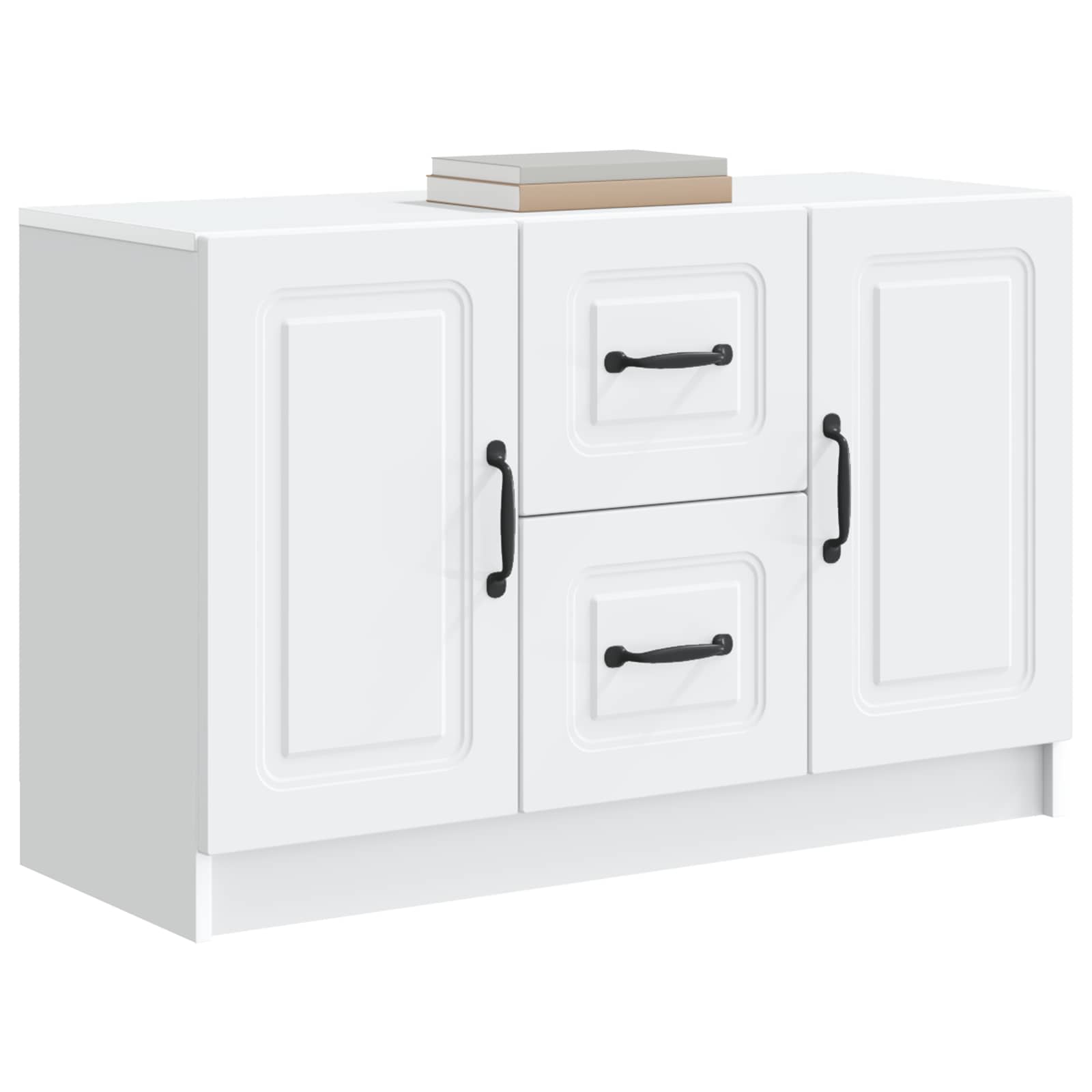 vidaXL Dressoir met lade Zwart 89 x 34,5 x 57 cm Bewerkt hout