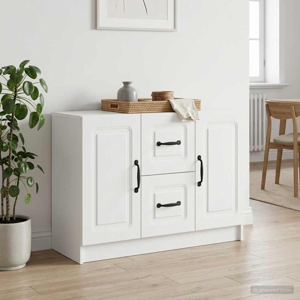 vidaXL Dressoir met lade Zwart 89 x 34,5 x 57 cm Bewerkt hout
