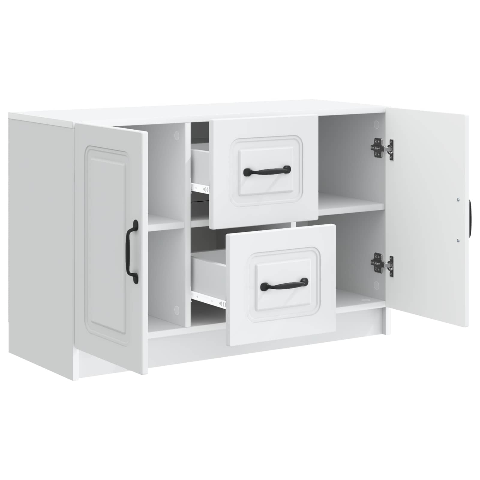 vidaXL Dressoir met lade Zwart 89 x 34,5 x 57 cm Bewerkt hout