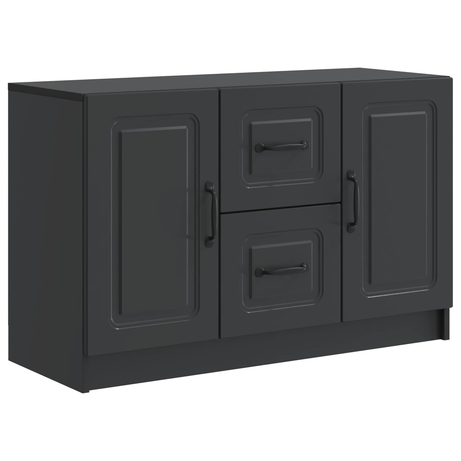 vidaXL Dressoir met lade Zwart 89 x 34,5 x 57 cm Bewerkt hout