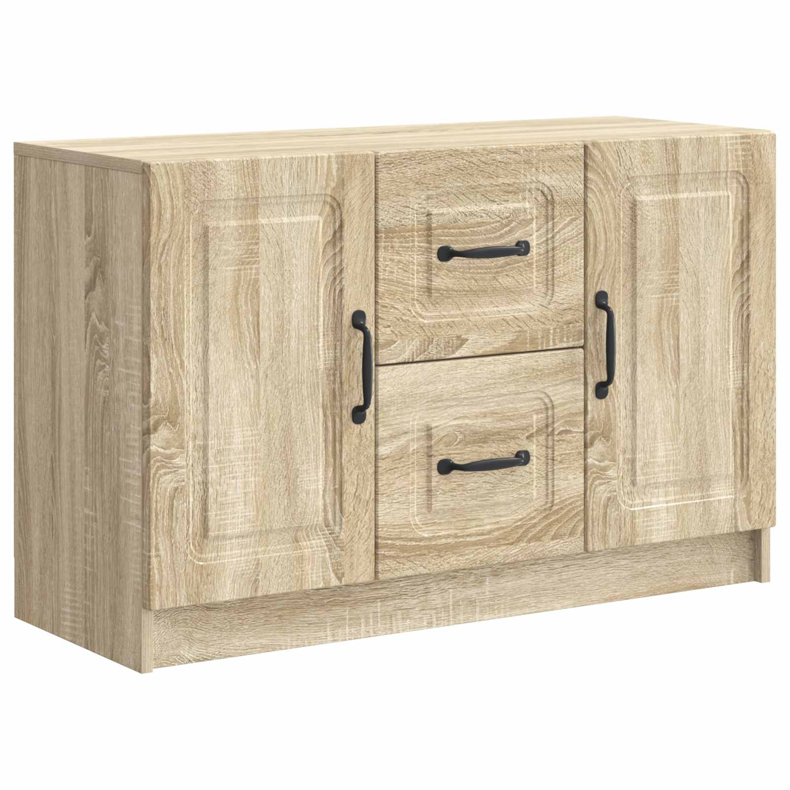 vidaXL Dressoir met lade Zwart 89 x 34,5 x 57 cm Bewerkt hout
