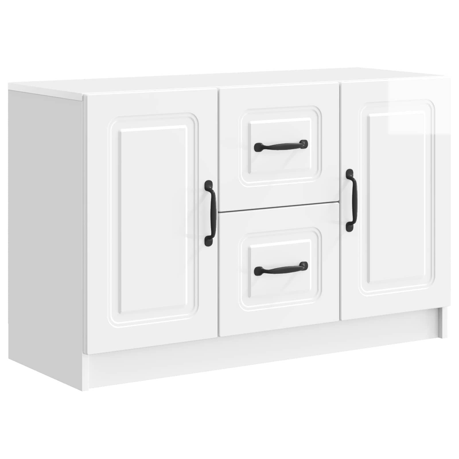 vidaXL Dressoir met lade Zwart 89 x 34,5 x 57 cm Bewerkt hout