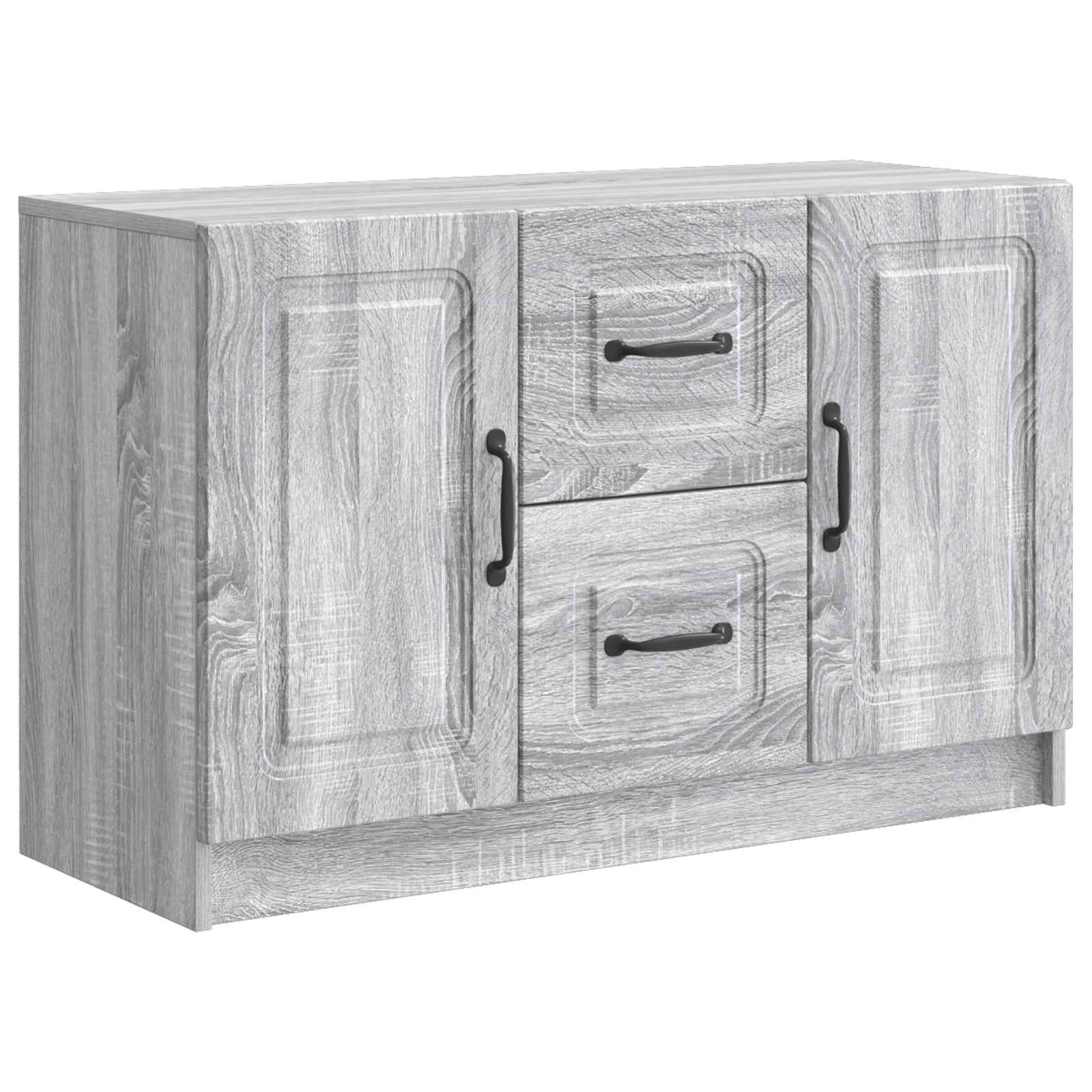 vidaXL Dressoir met lade Zwart 89 x 34,5 x 57 cm Bewerkt hout
