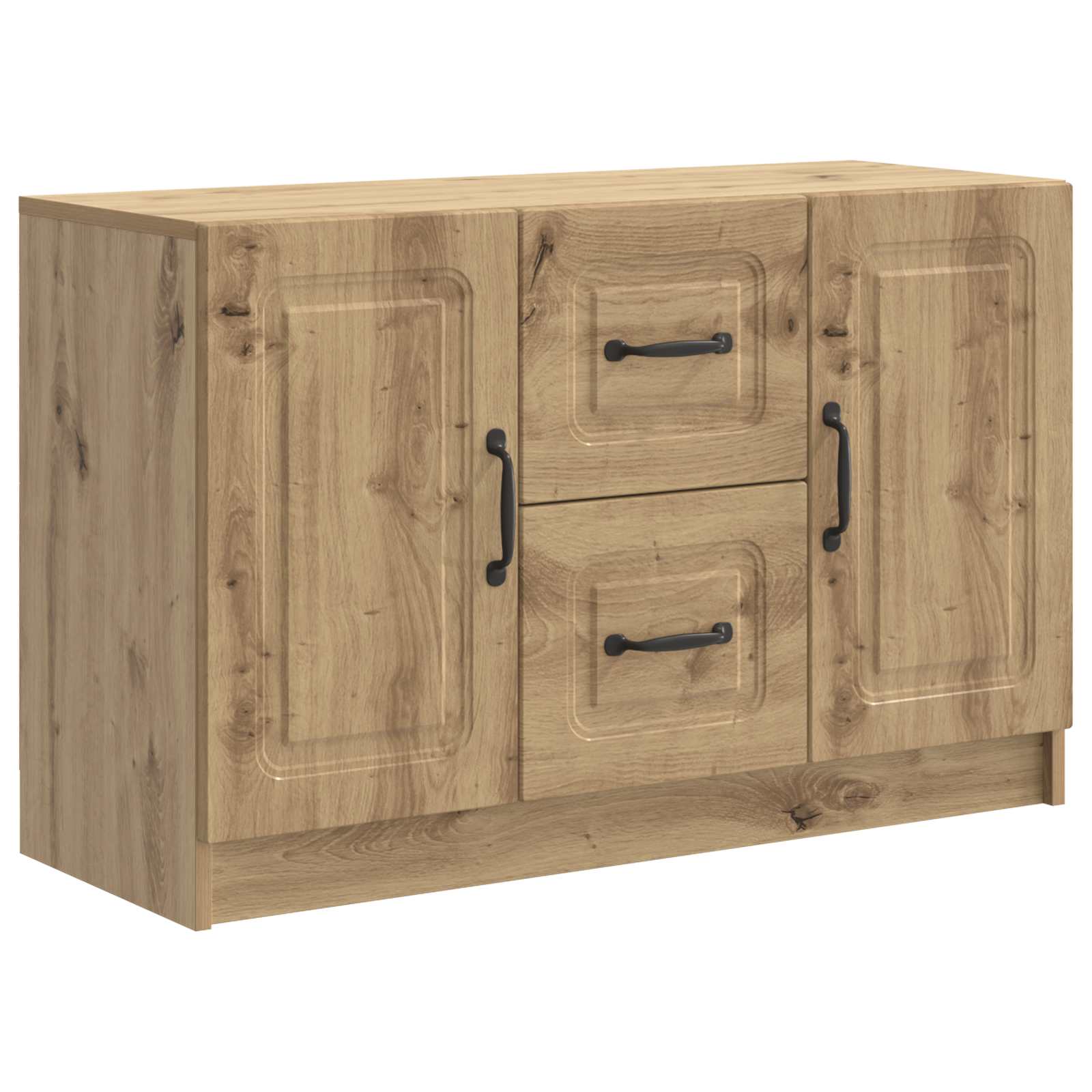 vidaXL Dressoir met lade Zwart 89 x 34,5 x 57 cm Bewerkt hout