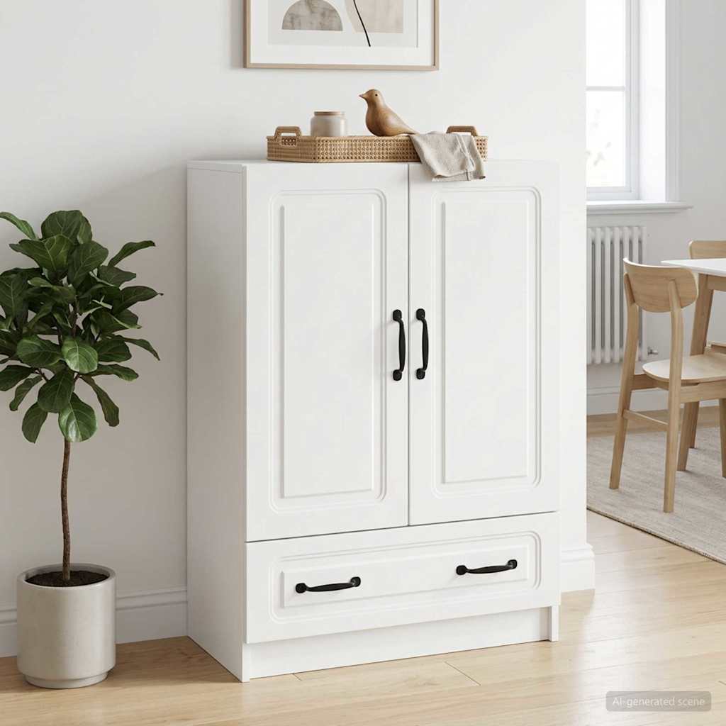 vidaXL Dressoir met lade Zwart 66 x 34,5 x 92 cm Bewerkt hout