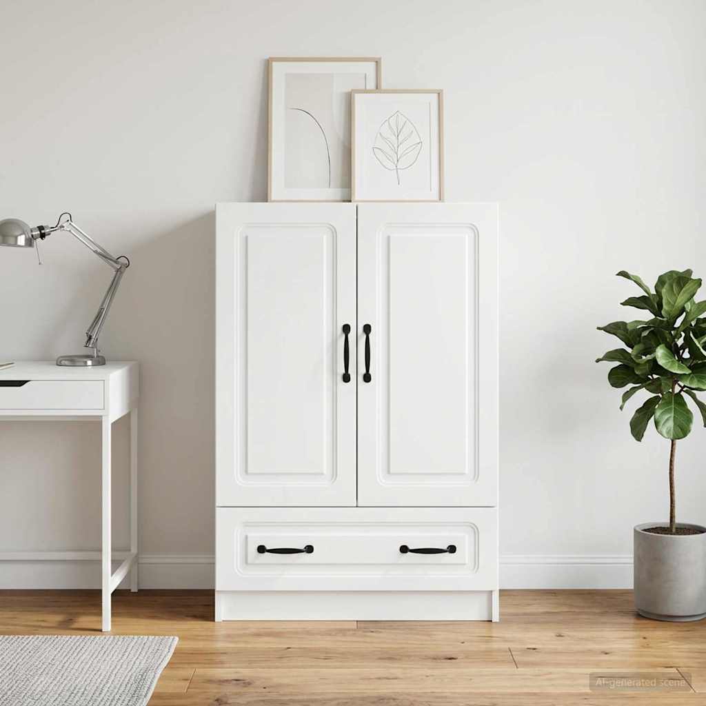 vidaXL Dressoir met lade Zwart 66 x 34,5 x 92 cm Bewerkt hout