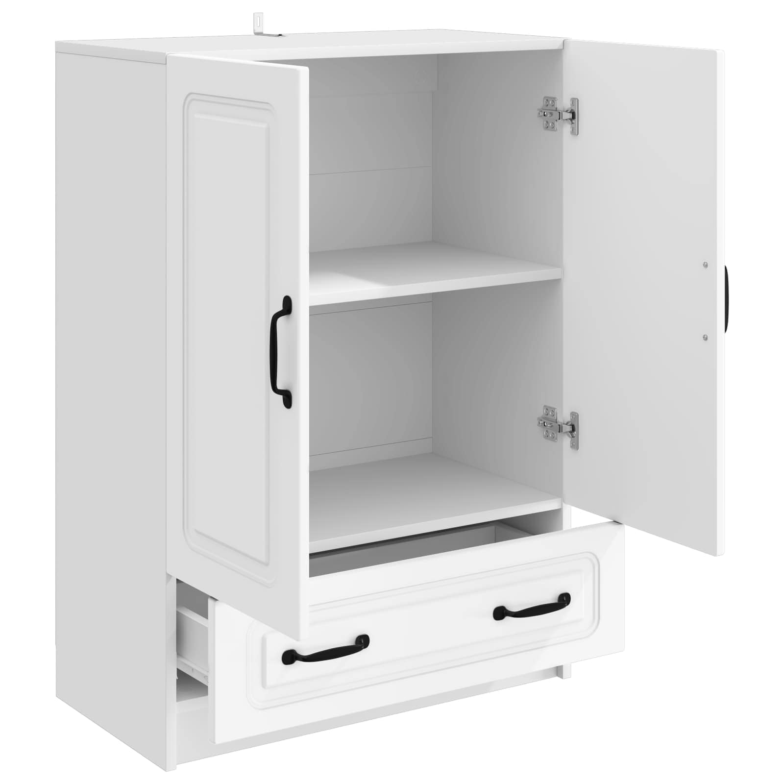 vidaXL Dressoir met lade Zwart 66 x 34,5 x 92 cm Bewerkt hout