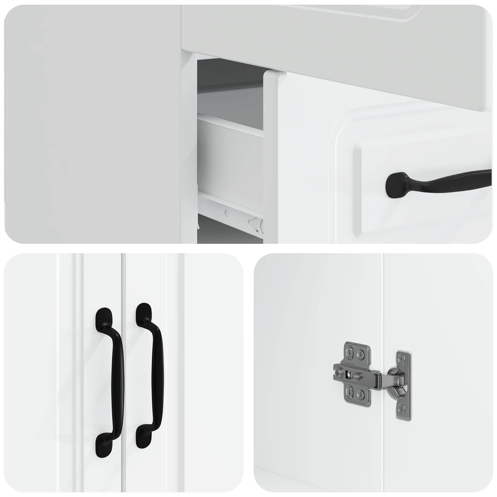 vidaXL Dressoir met lade Zwart 66 x 34,5 x 92 cm Bewerkt hout