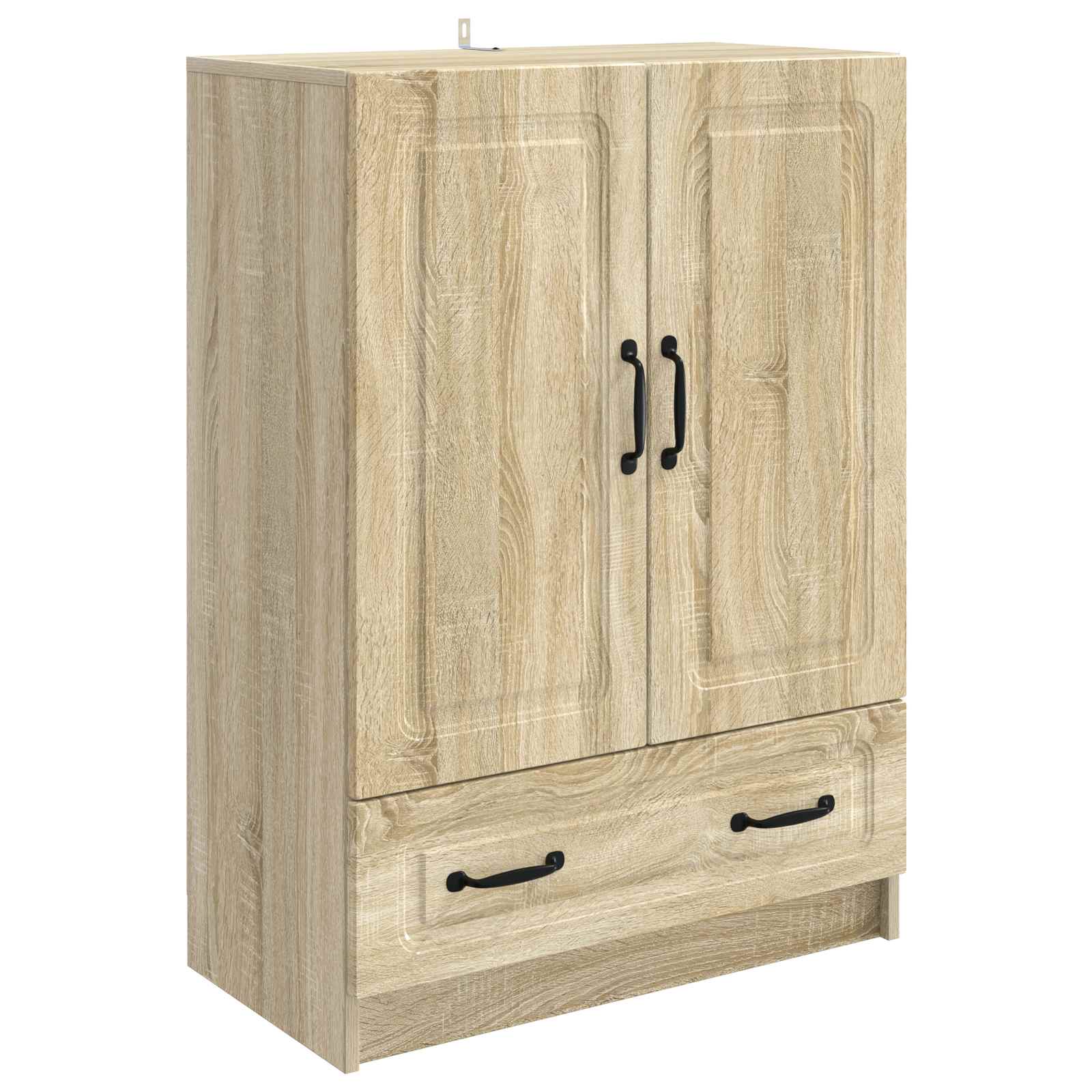 vidaXL Dressoir met lade Zwart 66 x 34,5 x 92 cm Bewerkt hout