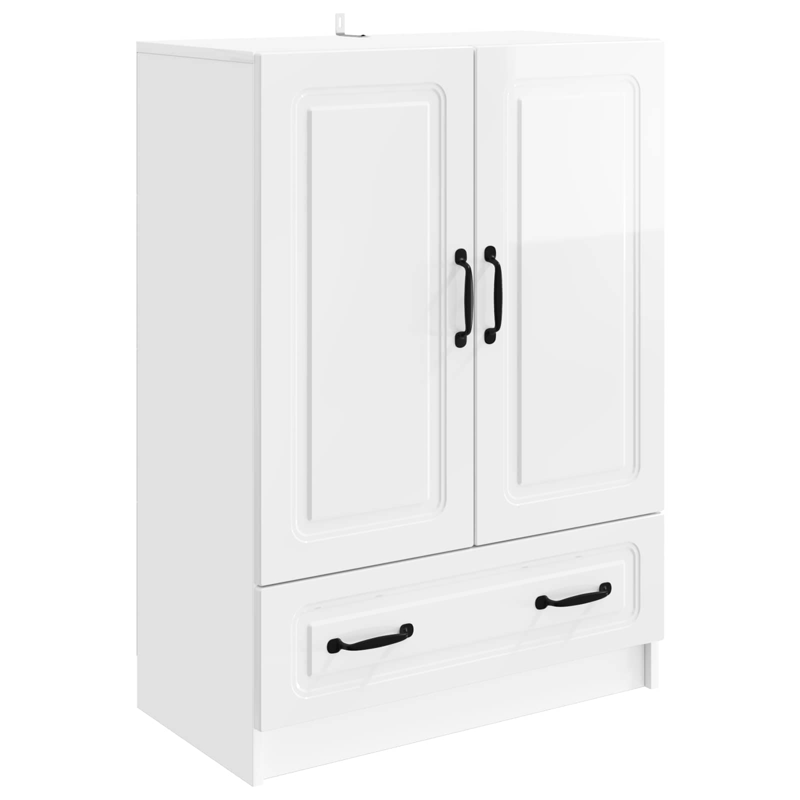 vidaXL Dressoir met lade Zwart 66 x 34,5 x 92 cm Bewerkt hout