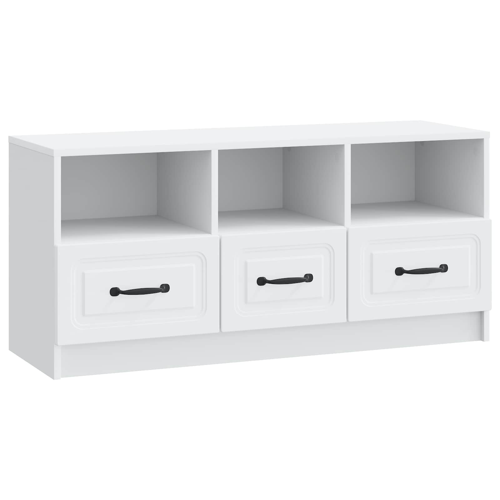 vidaXL TV-kast met lade Zwart 102 x 34,5 x 47 cm Bewerkt hout